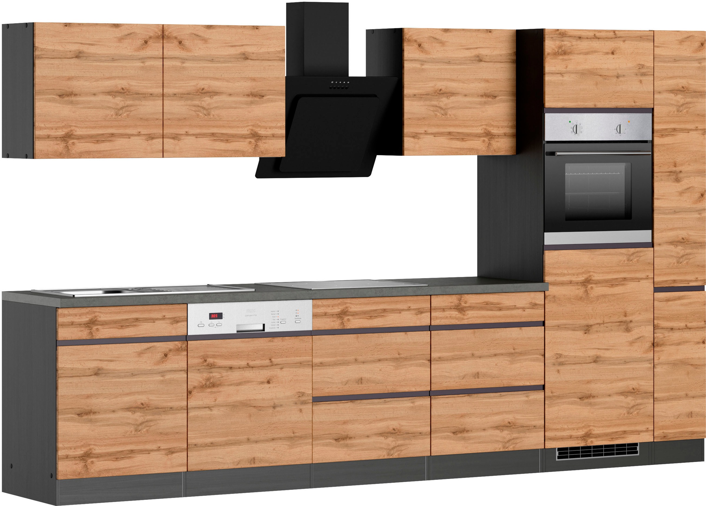 KOCHSTATION Küchenzeile »KS-Riesa«, Stellbreite 330 cm, ohne E-Geräte