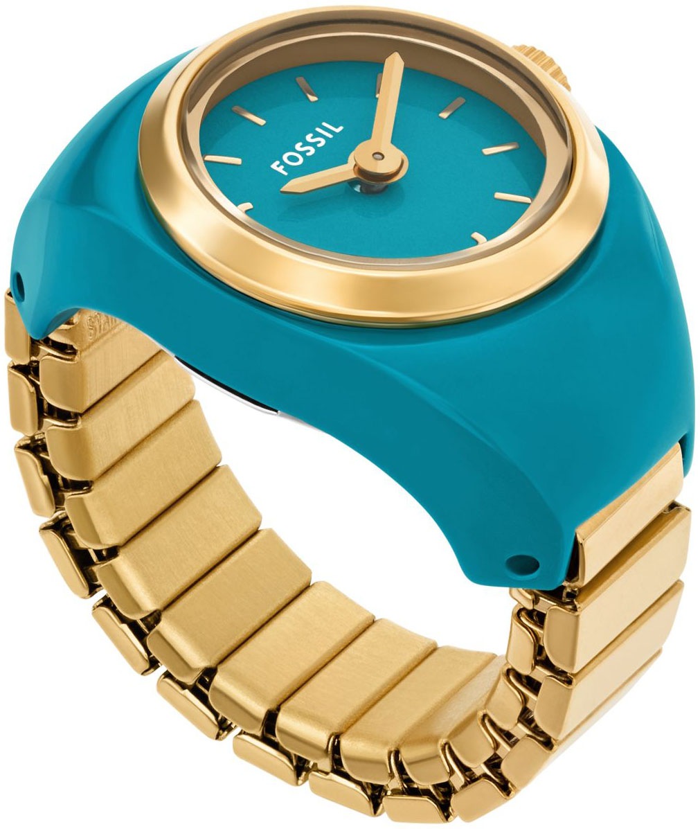 Fossil Uhrenring »WATCH RING«, Armbanduhr, Damenuhr, Edelstahlarmband, analog