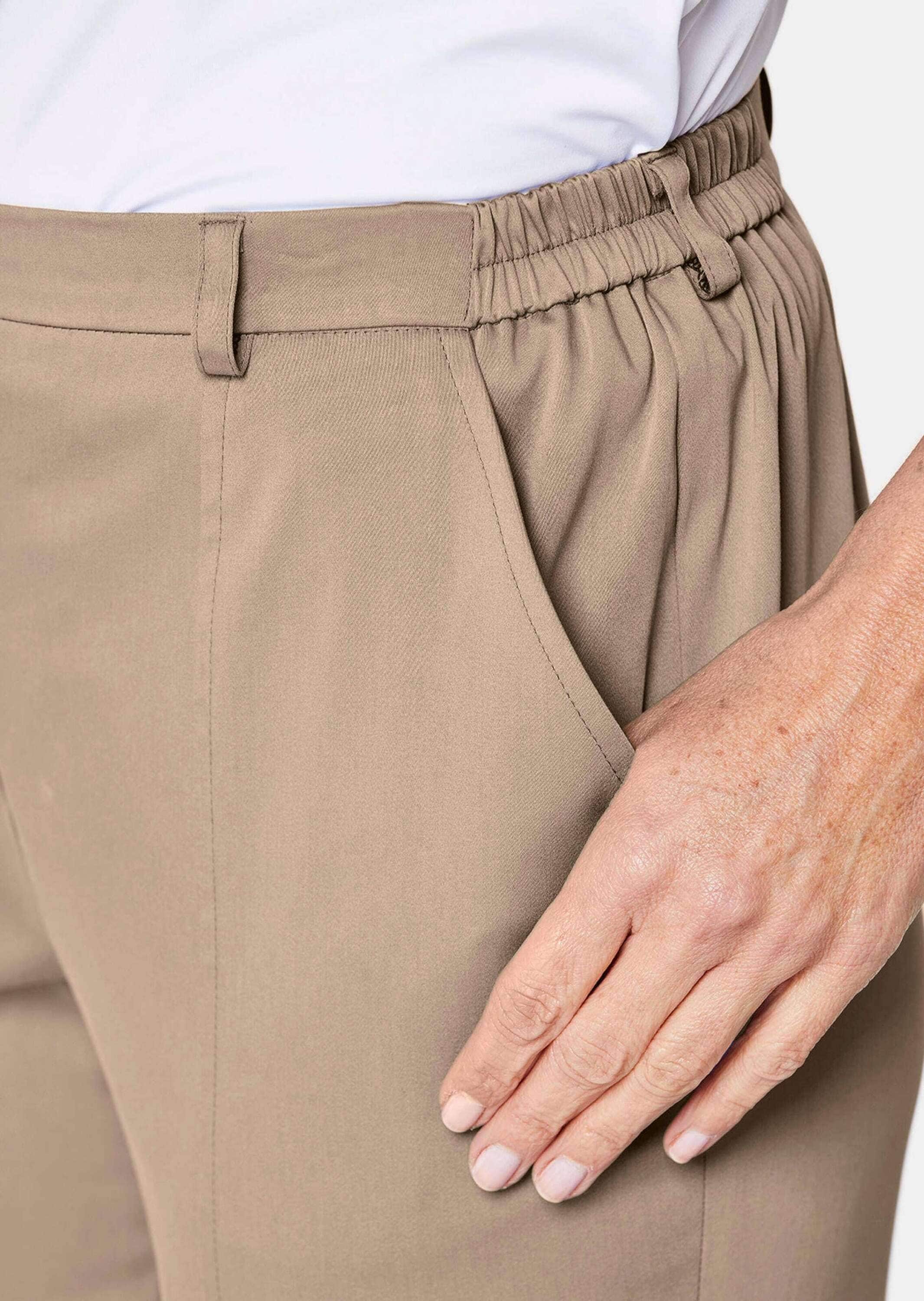 GOLDNER Caprihose »Verkürzte Satinhose Sportive Capri-Hose aus trageangenehmen Satin«