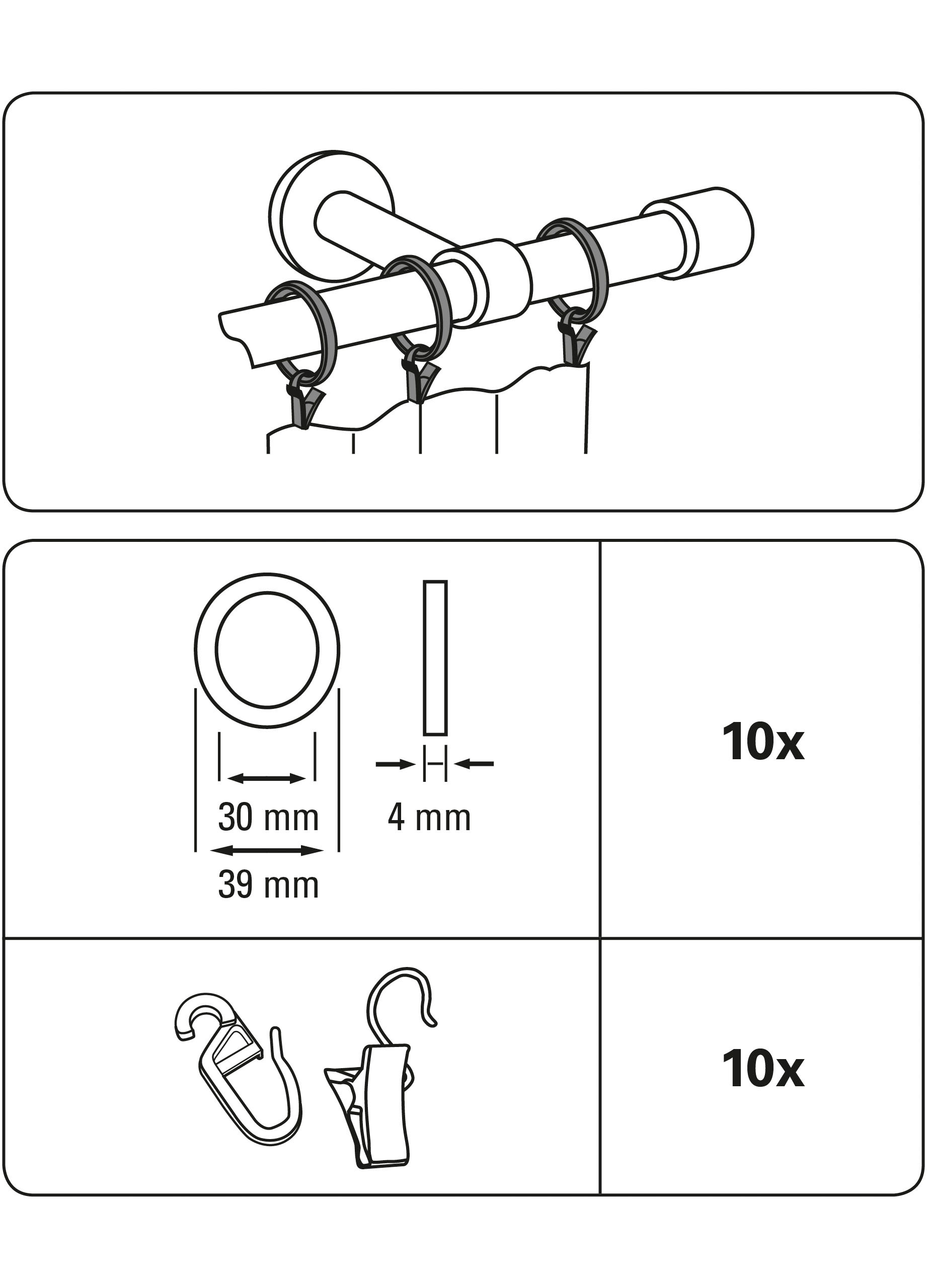 GARDINIA Gardinenring "Endkappe" Serie Gardinenstange Kira günstig online kaufen