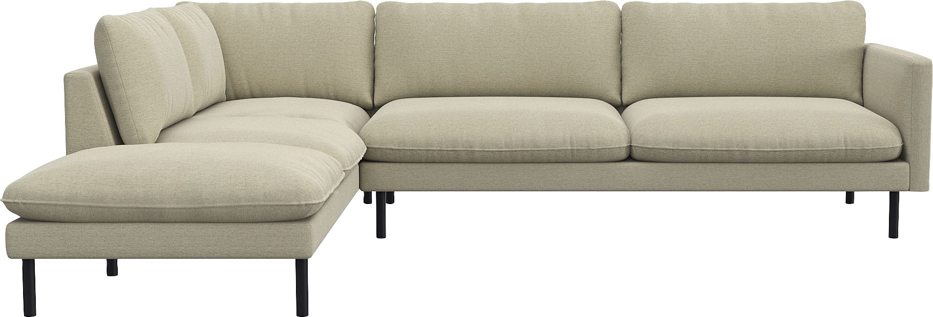 FLEXLUX Ecksofa "Bolzano, elegant und bequem, L-Form" Sitzaufbau mit Kaltschaum & Stahl-Wellen, lose Sitz -& Rückenkissen