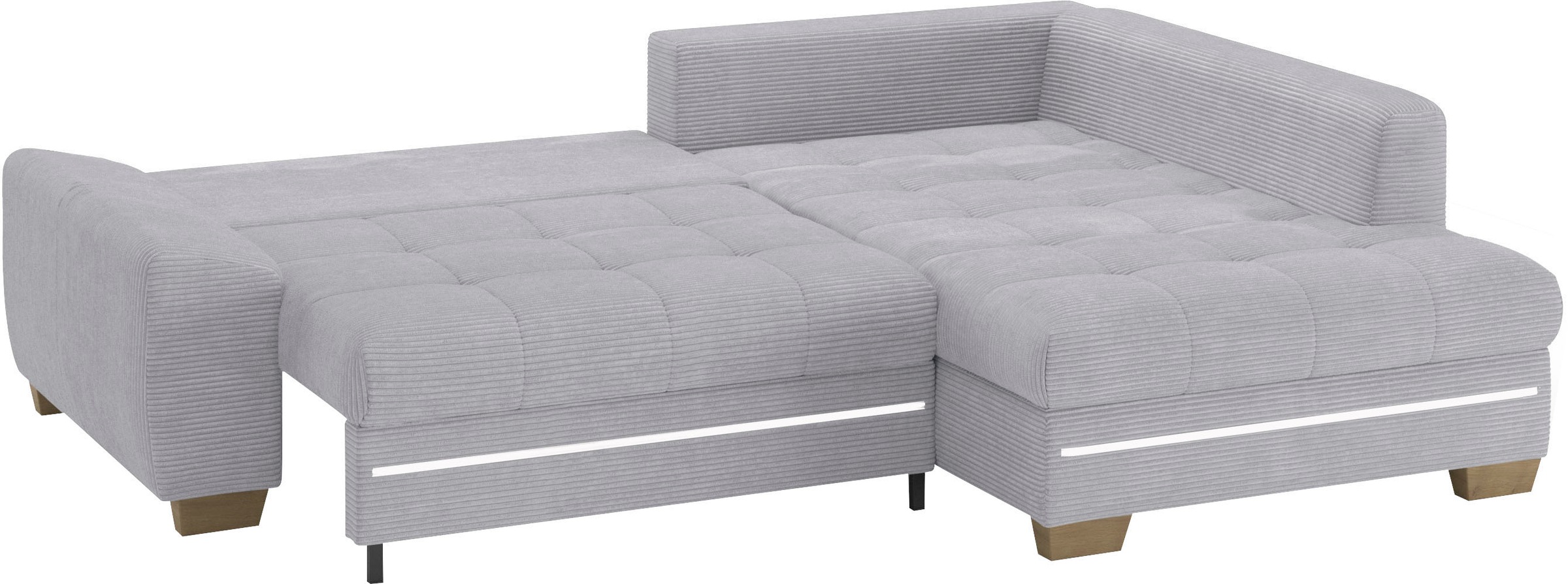 Mr. Couch Ecksofa »Nikita II, L-Form«, mit Kaltschaum, RGB-LED Beleuchtung, wahlweise mit Bett, Bettkasten