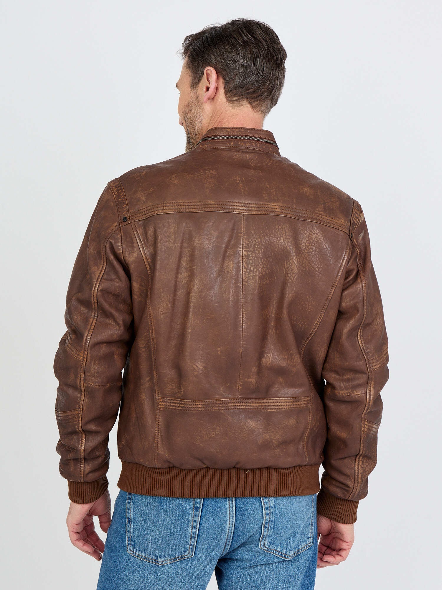 JCC 31020348 Herren Leder Blouson Weiß/Whisky 3XL 3