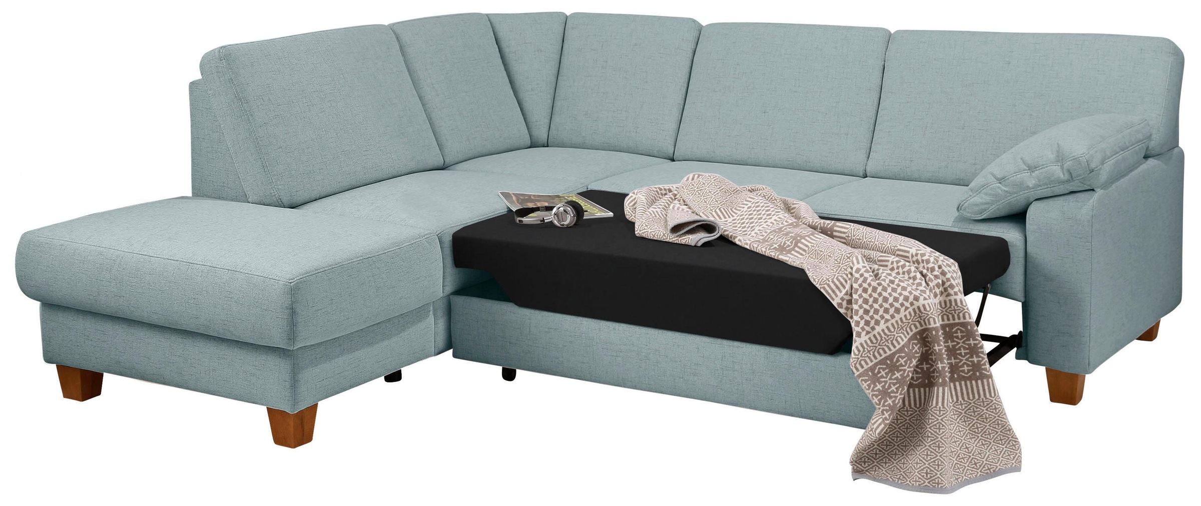 Home affaire Ecksofa »Belfort L-Form«, mit Federkern, wahlweise mit Bettfunktion und Stauraum