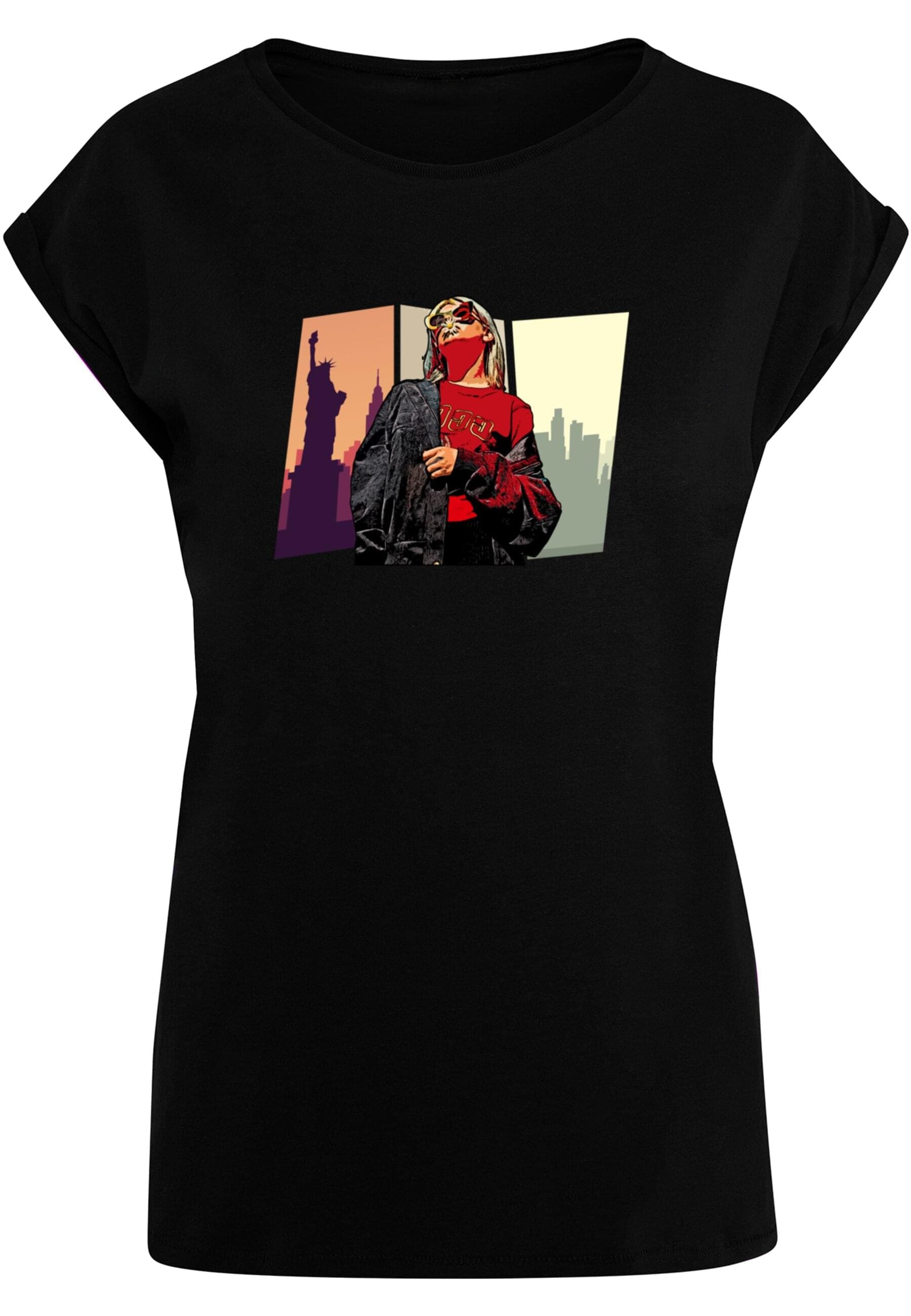 Merchcode T-Shirt "Merchcode Damen Laides Grand Red Girl Extended Shoulder günstig online kaufen