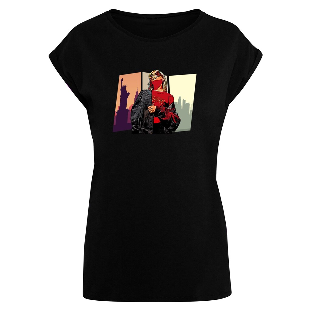 Merchcode T-Shirt »Merchcode Damen Laides Grand Red Girl Extended Shoulder Tee«, (1 tlg.)