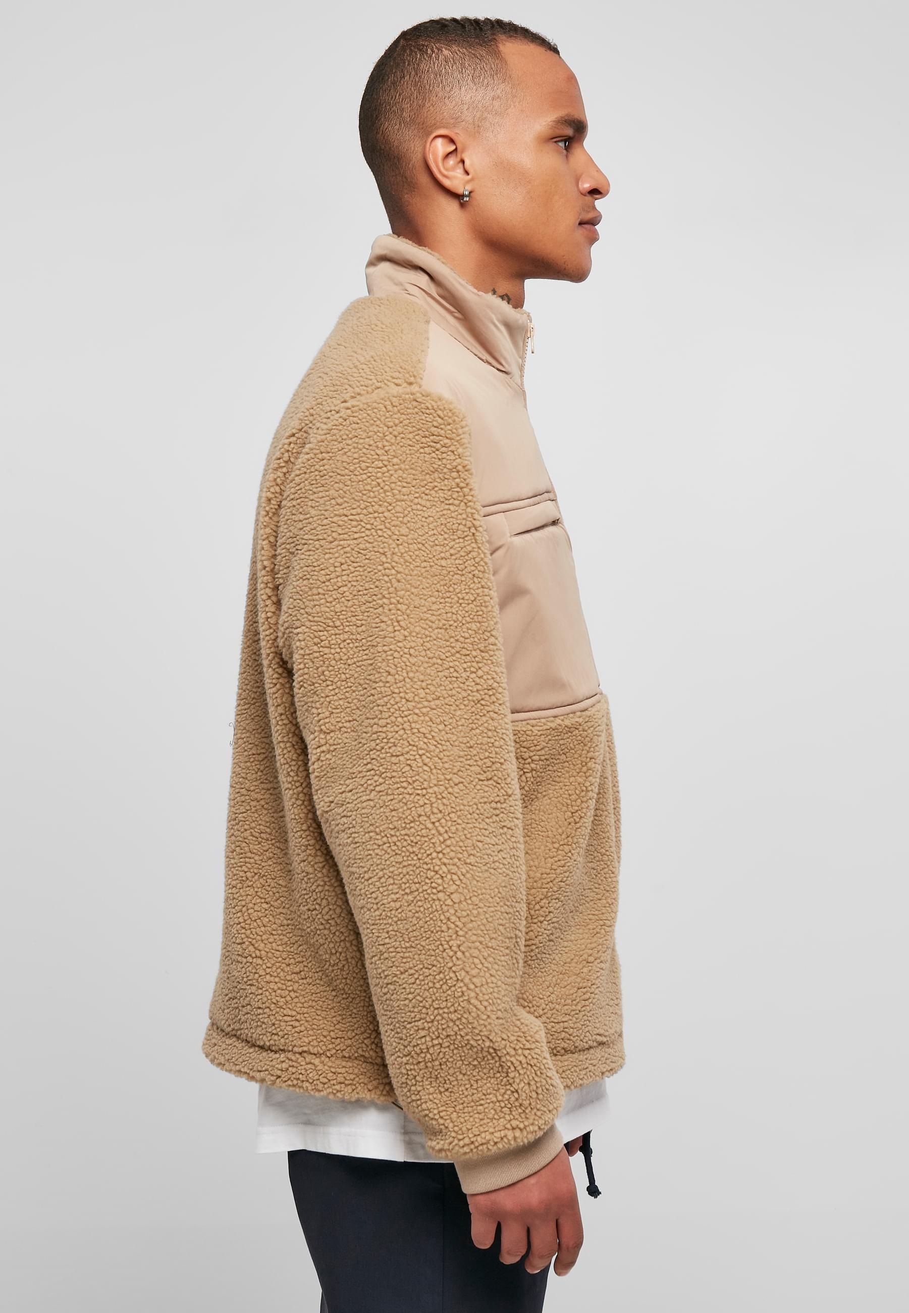 URBAN CLASSICS Winterjacke »Urban Classics Herren Patched Sherpa Jacket«, (1 St.), ohne Kapuze