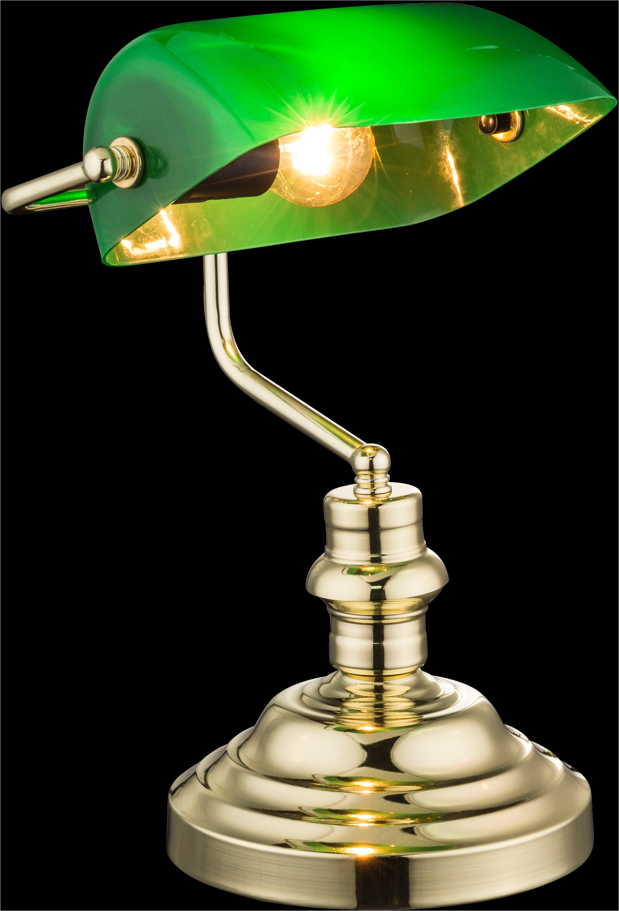 GLOBO LIGHTING Schreibtischlampe »ANTIQUE«, 1 flammig, Leuchtmittel E27 | ohne Leuchtmittel, Klassische Schreibtischleuchte, Antik-look Tischleuchte, Bankerlamp