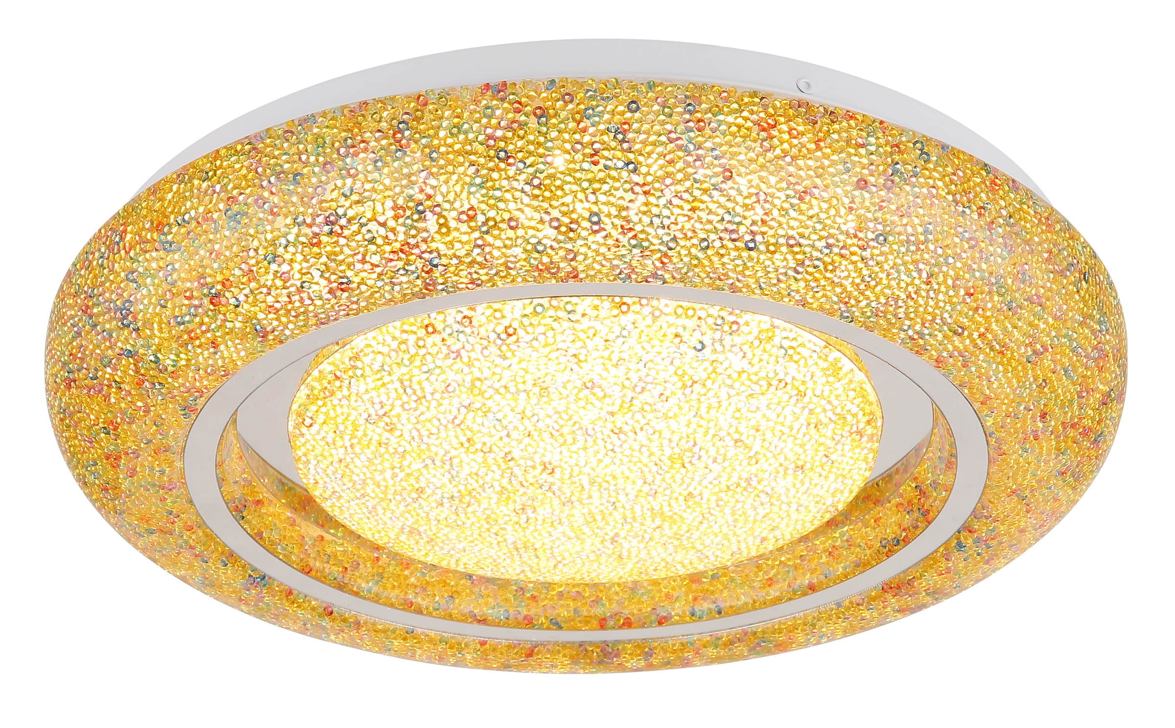 GLOBO LIGHTING LED Deckenleuchte »RADA«, Leuchtmittel LED-Modul | LED fest integriert, Deckenlampe/rund/Wohnzimmer/Schlafzimmer/Kristalle bunt