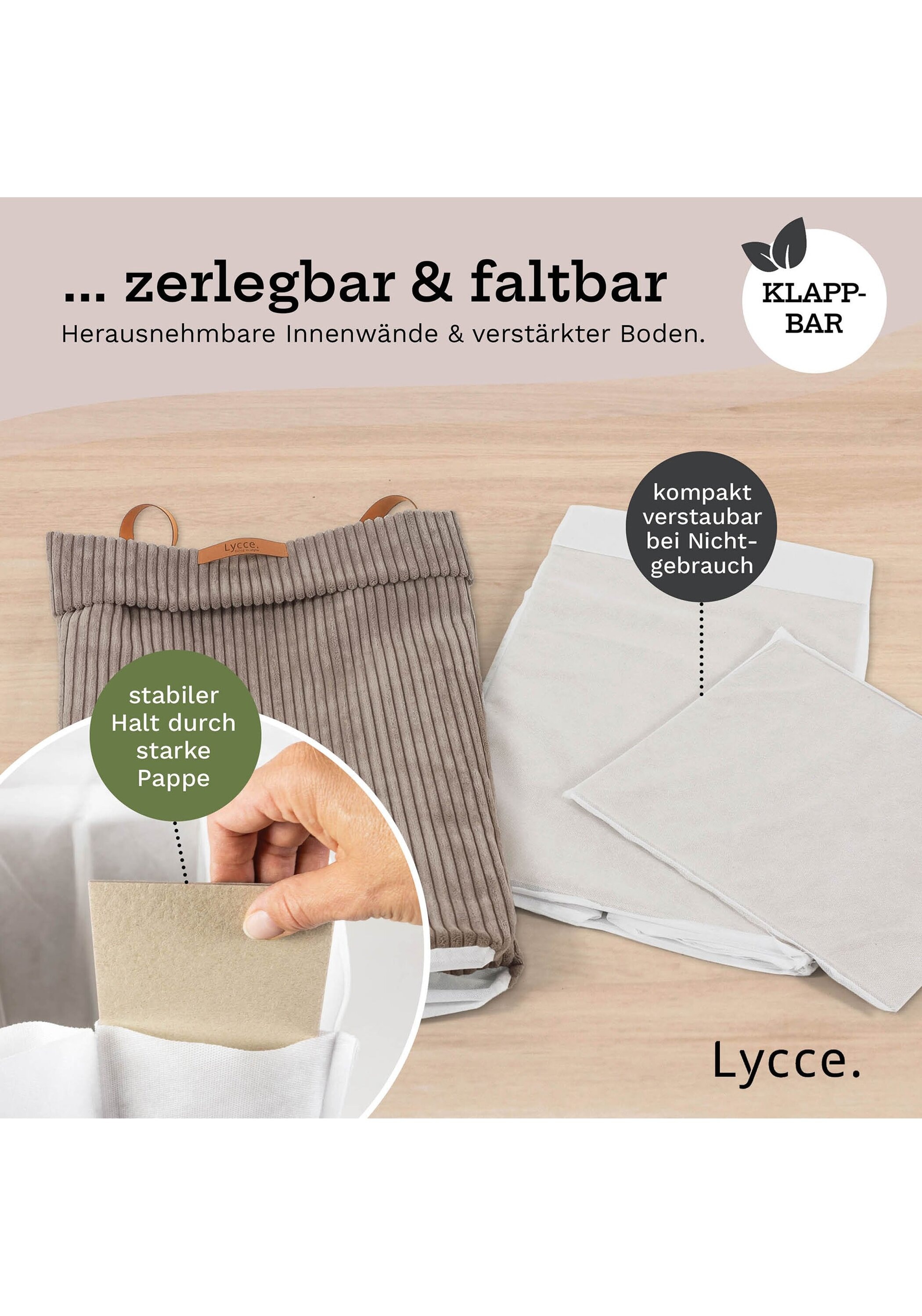 Lycce Wäschekorb »Wäschekorb Wäschekorb Cord 1er Pack«