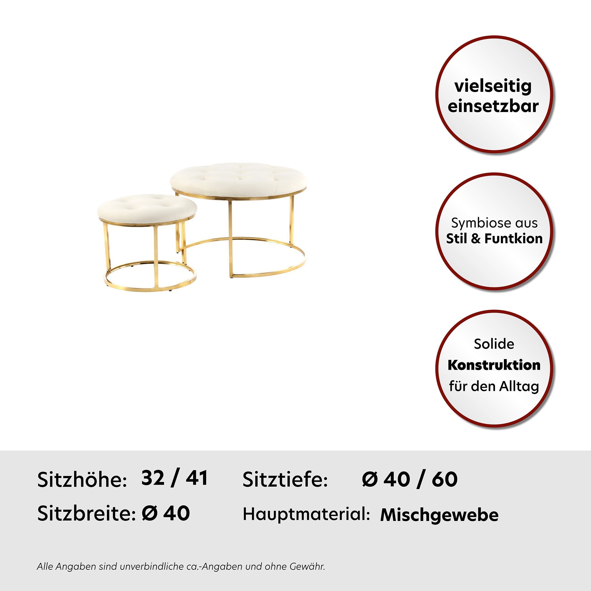 Kayoom Polsterhocker Becky 825 2er-Set«, vielseitig verwendbar