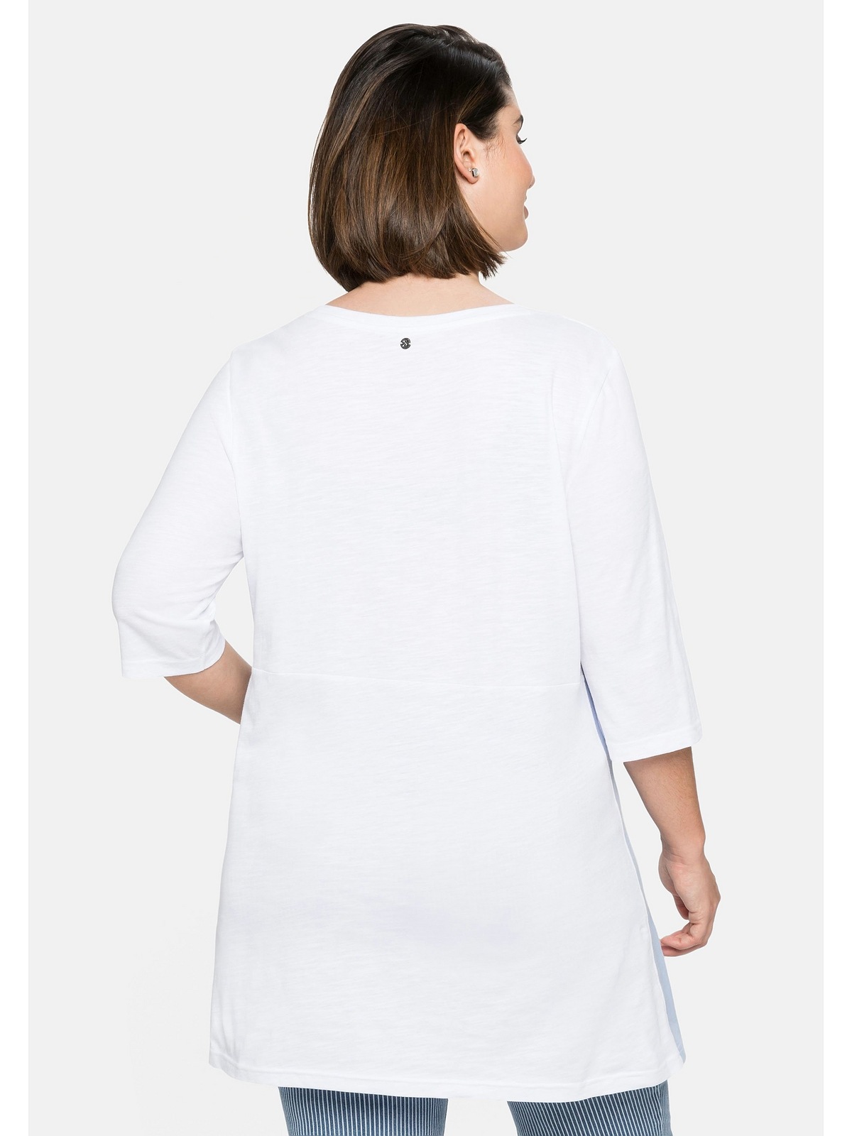 Kontrasteinsätzen »Große BAUR Sheego Longshirt mit bestellen | ausgestellter in Form, Größen«,