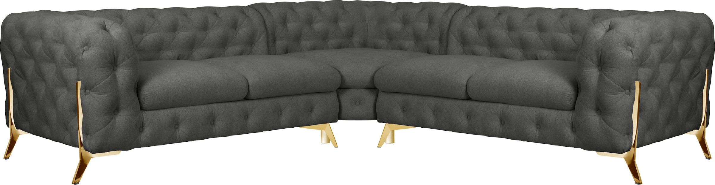 Home affaire Chesterfield-Sofa "Amaury L-Form" Chesterfield-Optik, Breite/T günstig online kaufen