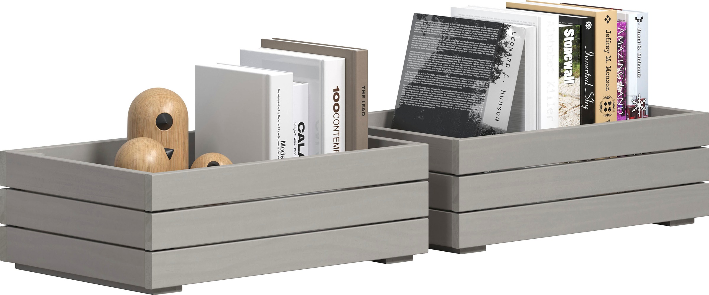 INTER-FURN Schublade "Arona Holzkisten" 2 Stk. tlg. 2er Set Massivholzkiste günstig online kaufen