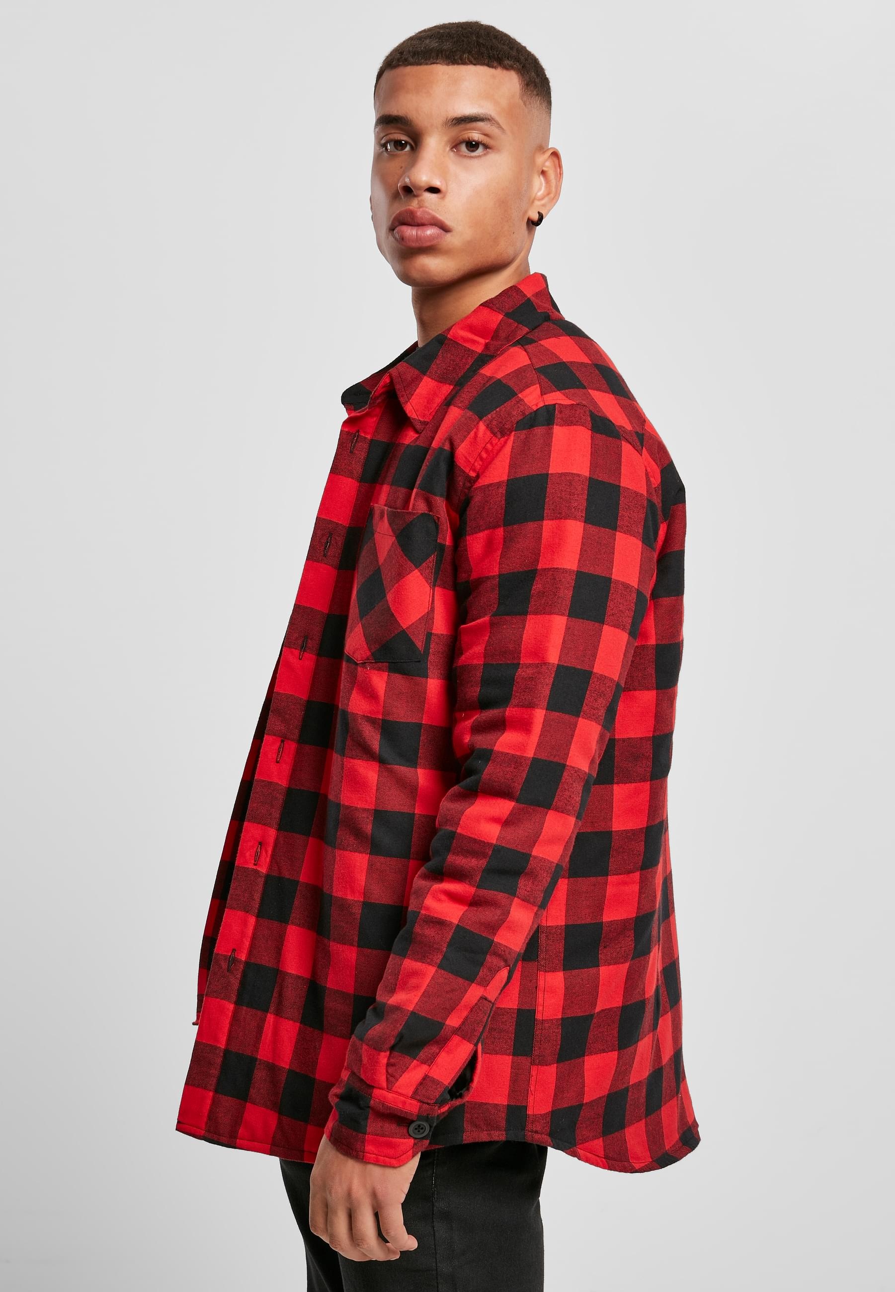 URBAN CLASSICS Langarmhemd »Urban Classics Herren Padded Check Flannel Shirt«, (1 tlg.)