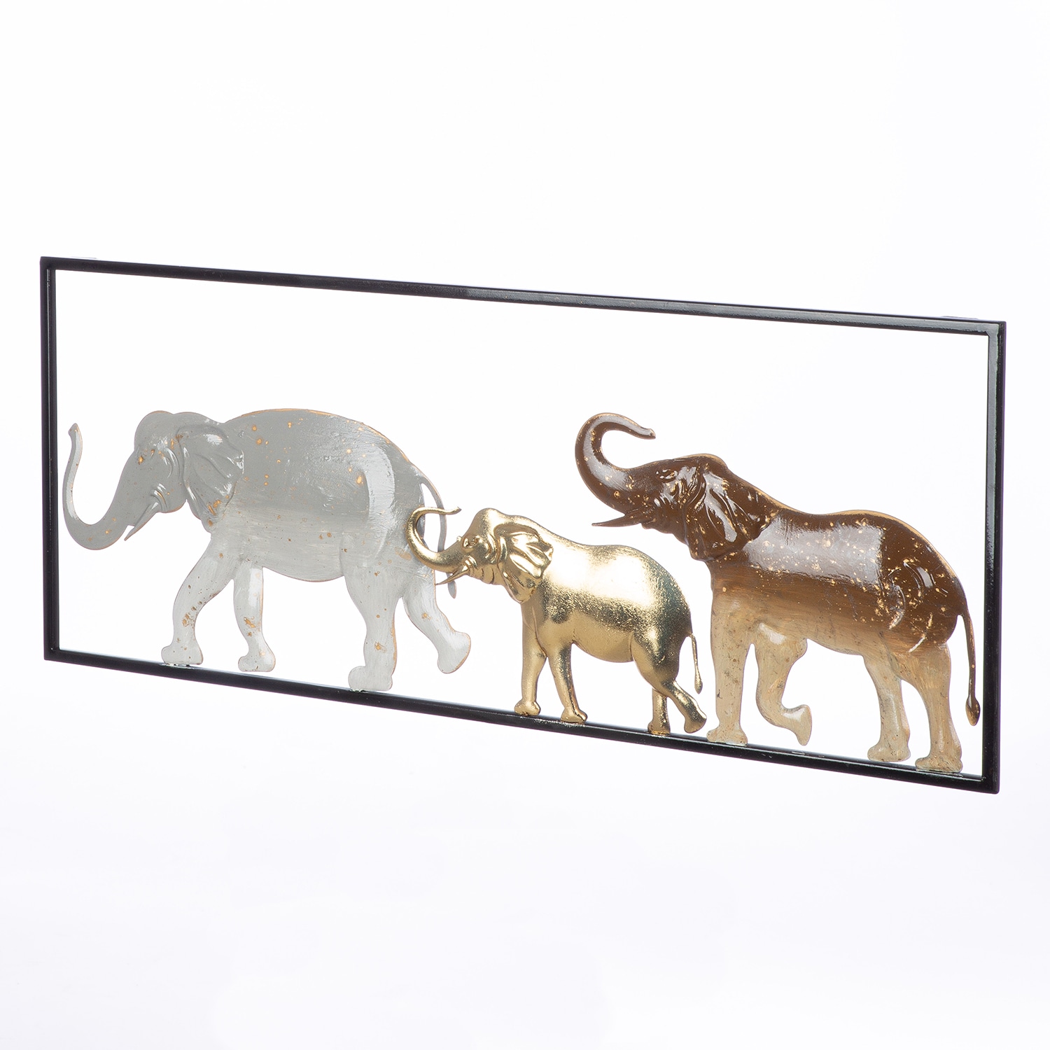 Casablanca by Gilde Wanddekoobjekt »Wandrelief rechteckig Savanne braun; goldfarben; grau H. 25 cm«, (1 St.)