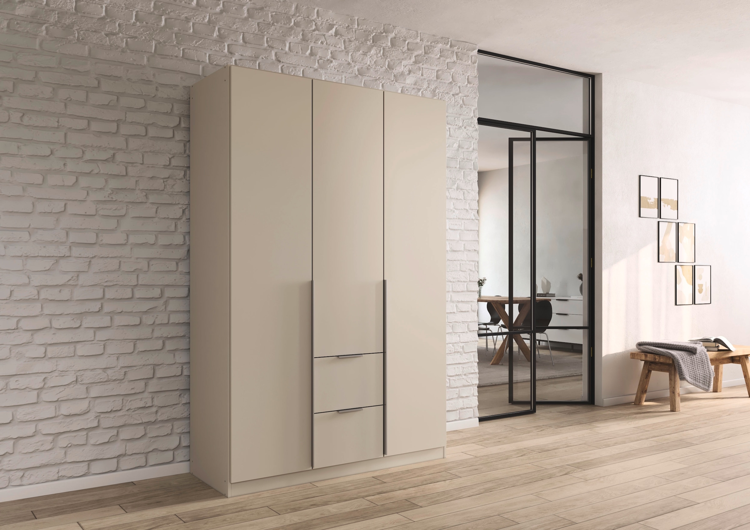 rauch Drehtürenschrank »Kleiderschrank Schrank Garderobe AGORDO mit Dekor- oder Hochglanzfront«, mit Außenschubkästen, in 6 Breiten und 2 Höhen MADE IN GERMANY