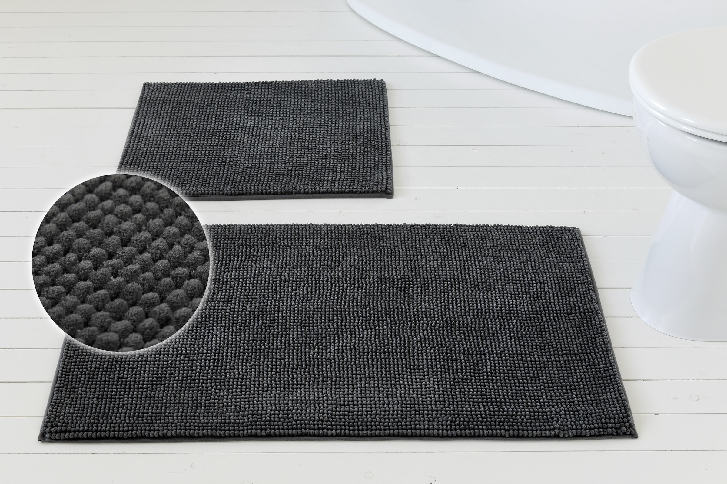 OTTO home "Kaelan, weicher Chenille" Höhe 14 mm rutschhemmend beschichtet fußbodenheizungsgeeignet Badvorleger, Badteppich weiches Chenille, pastellfarben, Badezimmer