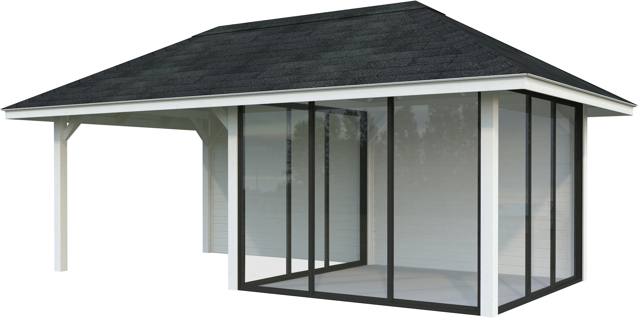 Palmako Gartenhaus "Bianca 16,6 m², Set 206 Slide"