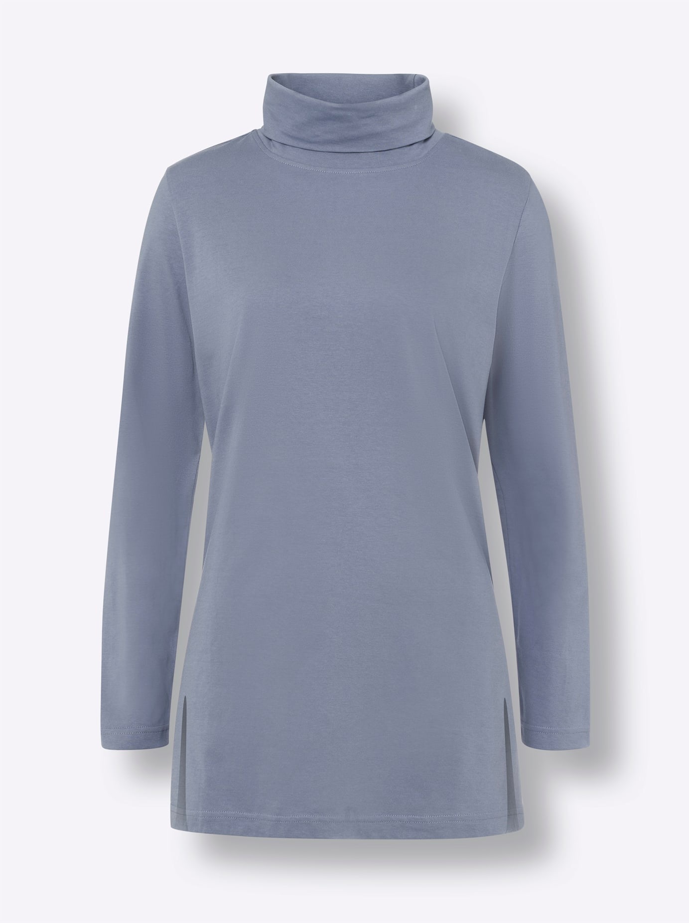 Longshirt CLASSIC BASICS "Longshirt", Damen, Gr. 46, blau (taubenblau), 100% Baumwolle, unifarben, Shirts Longshirt 2