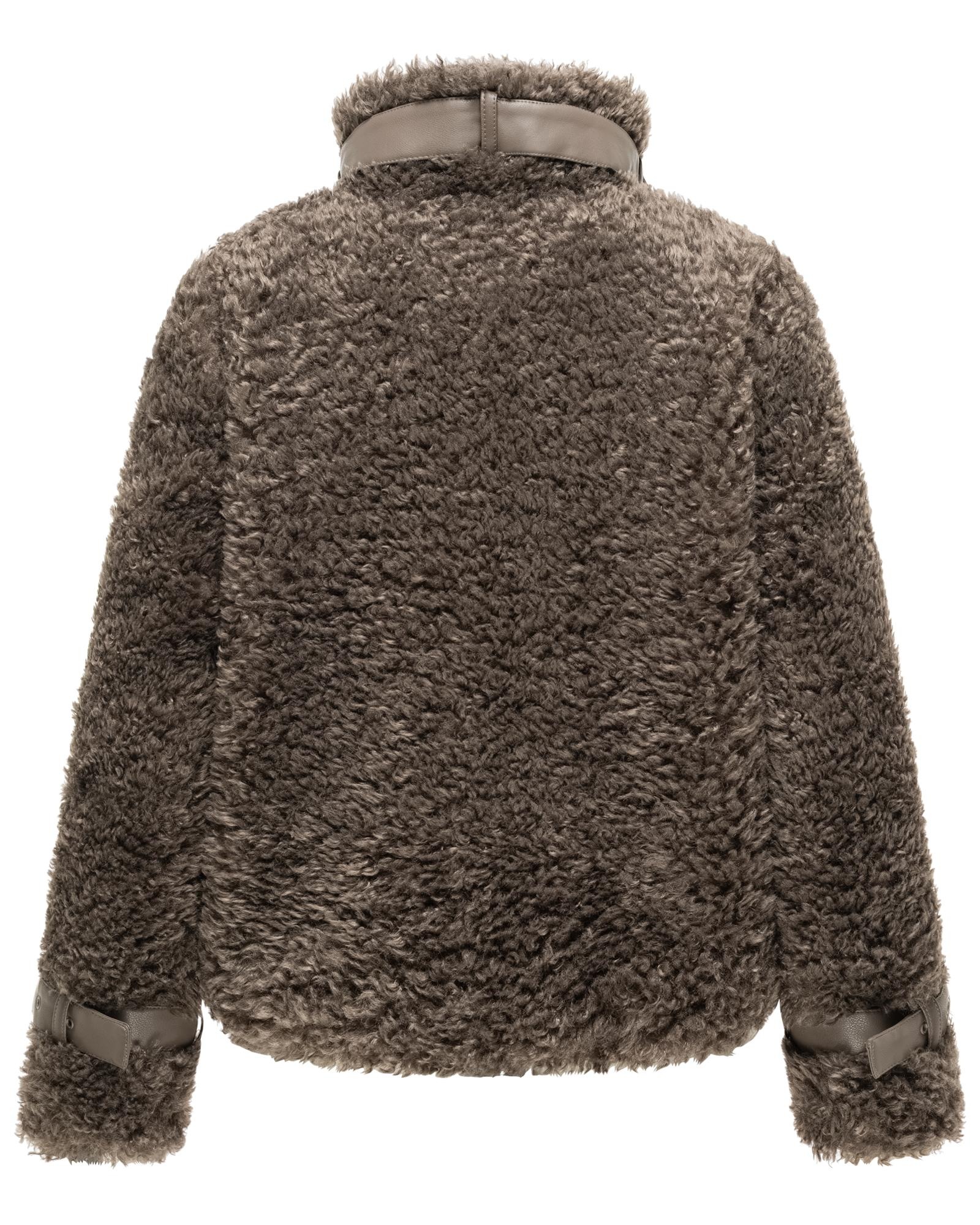 Navahoo Plüschjacke »Wuschelwonne 14« Teddy Jacke mit Kustleder-Details