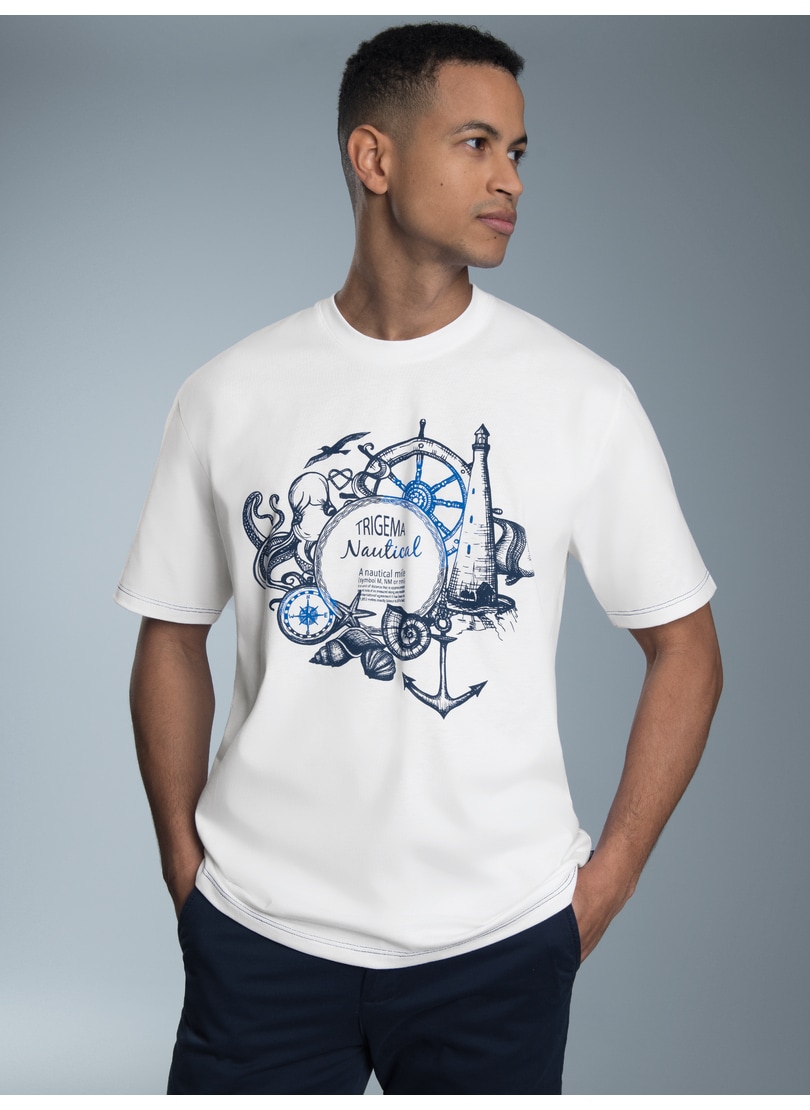 Trigema T-Shirt "TRIGEMA T-Shirt mit maritimem Printmotiv" 1 Stk. günstig online kaufen