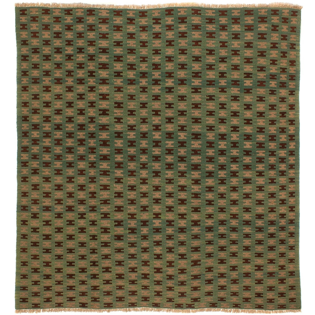 morgenland Wollteppich »Kelim - Oriental quadratisch - 203 x 200 cm - dunkelgrün«, quadratisch