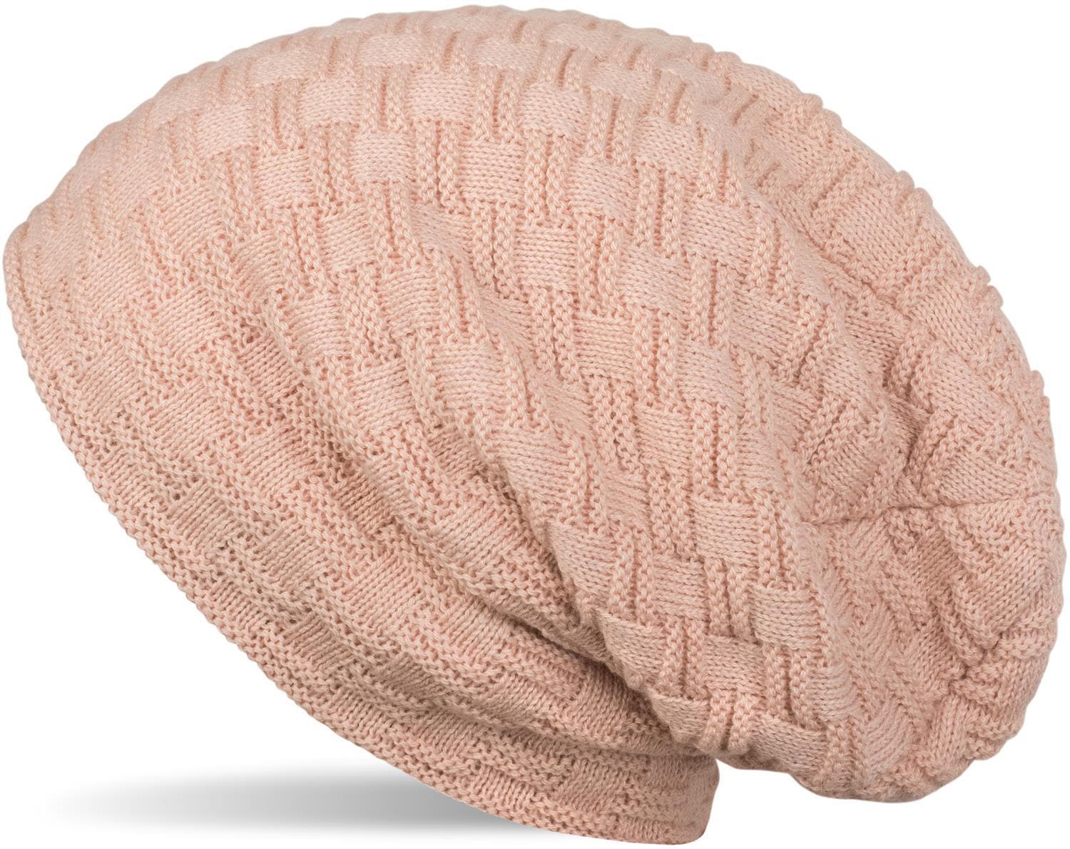 styleBREAKER Strickmütze "Feinstrick Beanie mit Flecht Muster und Teddyfleece" 1 Stk.