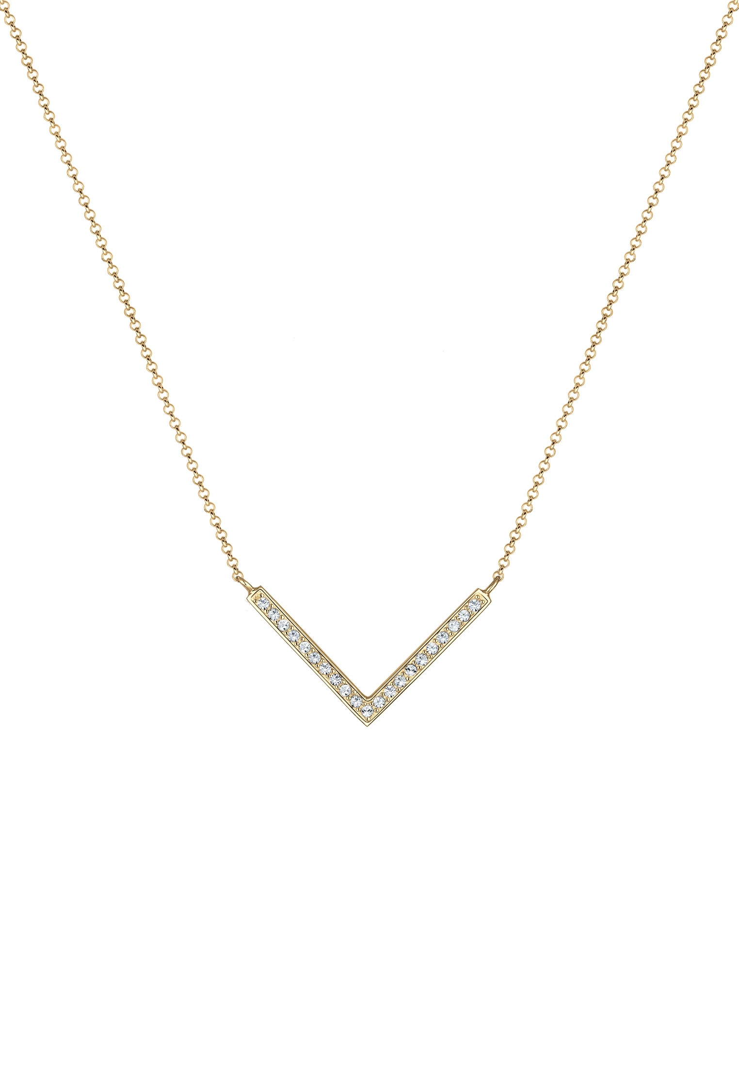 Elli Collierkettchen »V-Kette Kristalle 925 Silber«