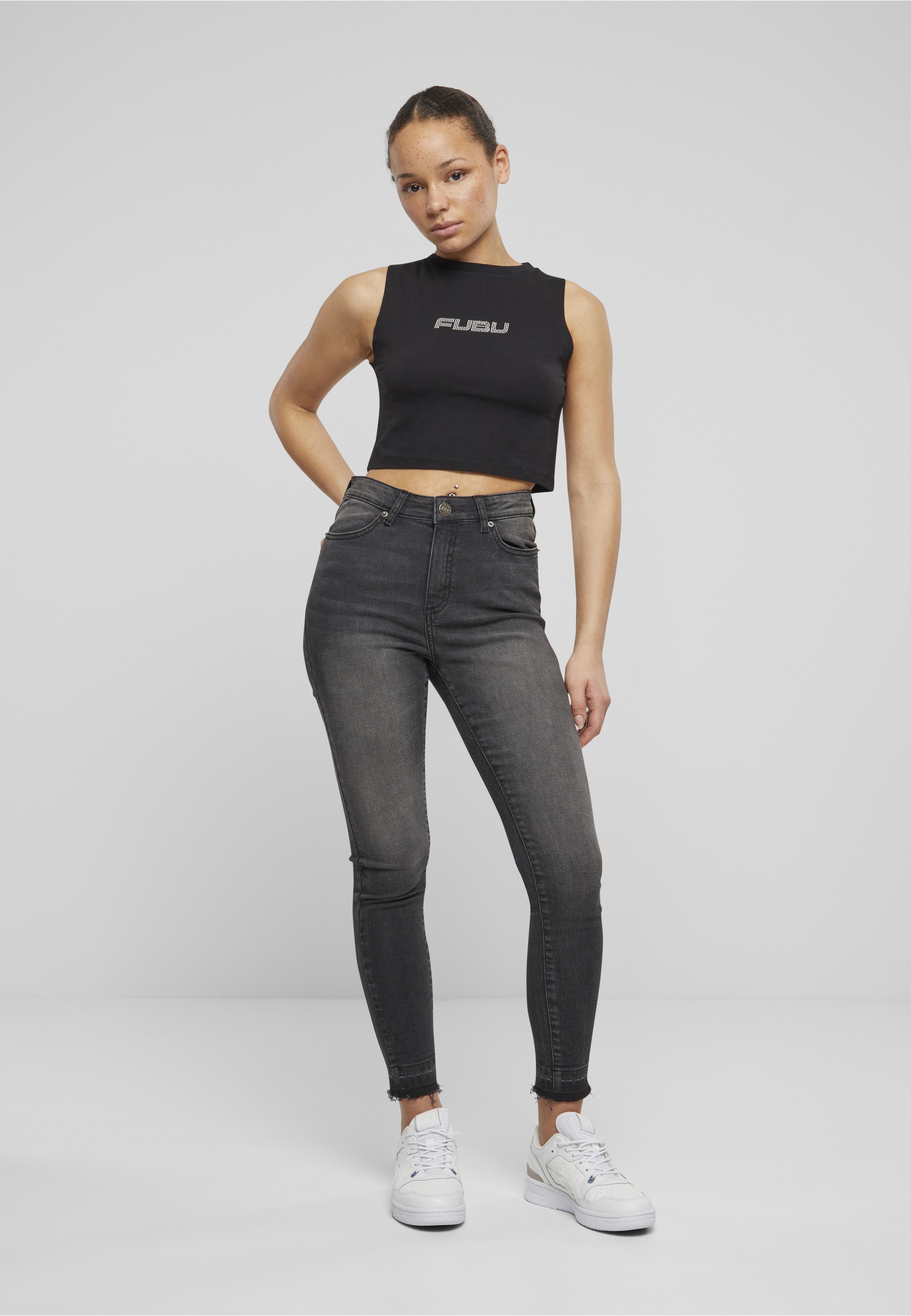 Fubu Tanktop »Fubu Damen FW221-036-1 FUBU Corporate Rhinestone Top« 1 Stk.