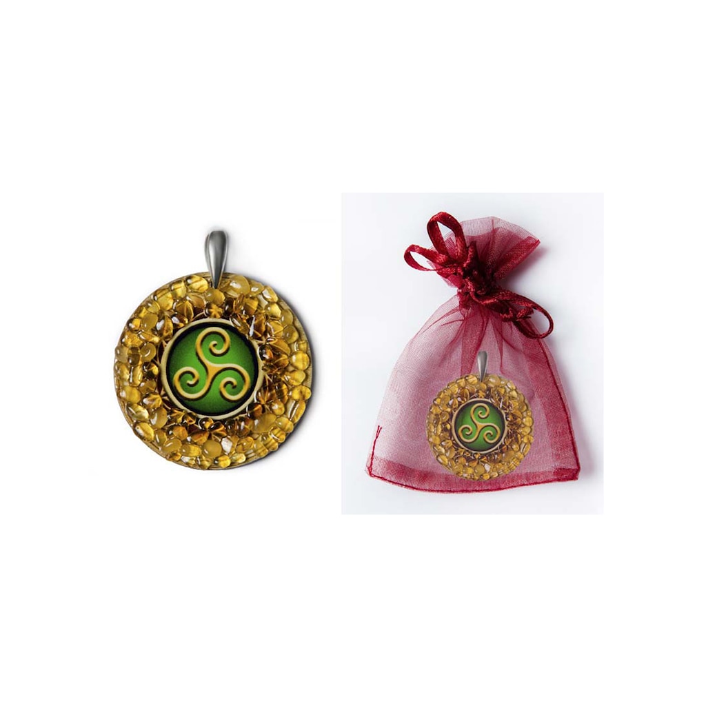 Adelia´s Amulett »Anhänger 925 Silber Bernstein Talisman« Triskelion Spiritualität und Entwicklung