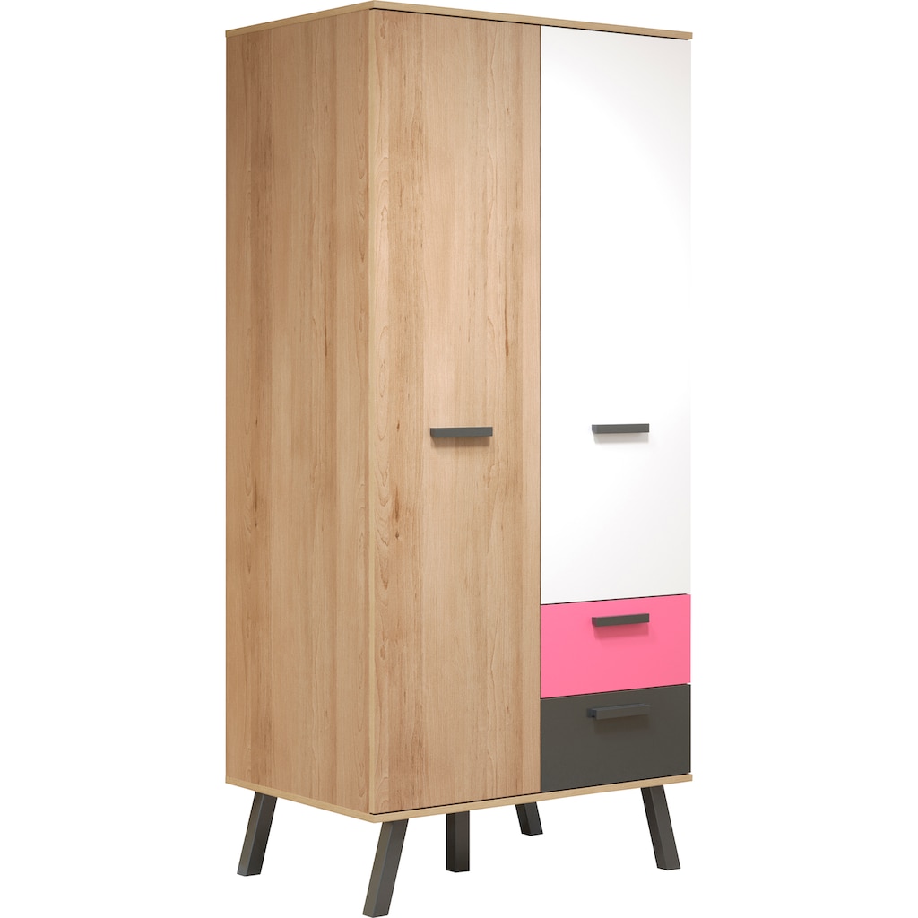 trendteam Kleiderschrank »Mats«, Front teilweise wechselbar - Rosa oder Blau