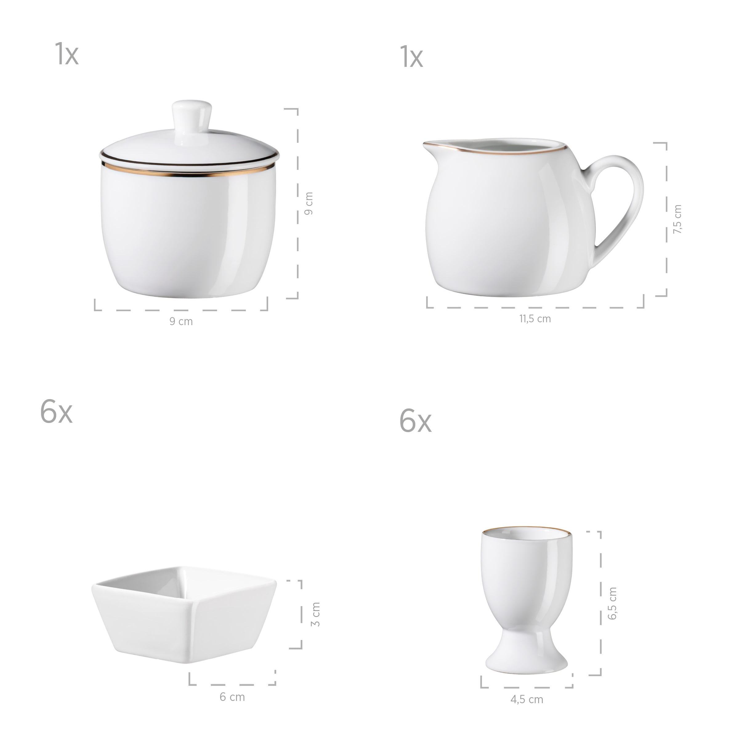 MÄSER Geschirr-Set »PROFESSIONAL DINING, Zubehör-Set, Porzellan«