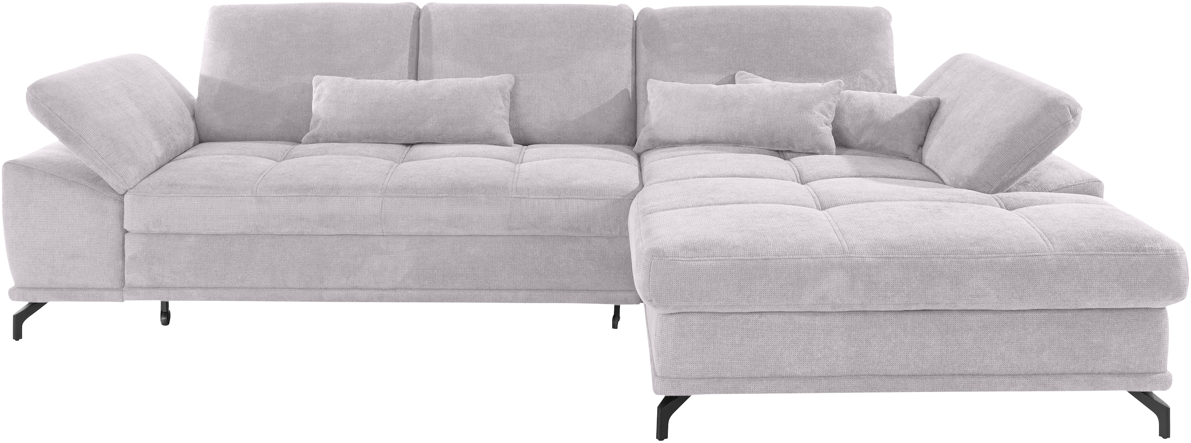 Places of Style Ecksofa »Costello«, incl. Sitztiefenverstellung und Armlehnfunktion, incl. 3 Nierenkissen