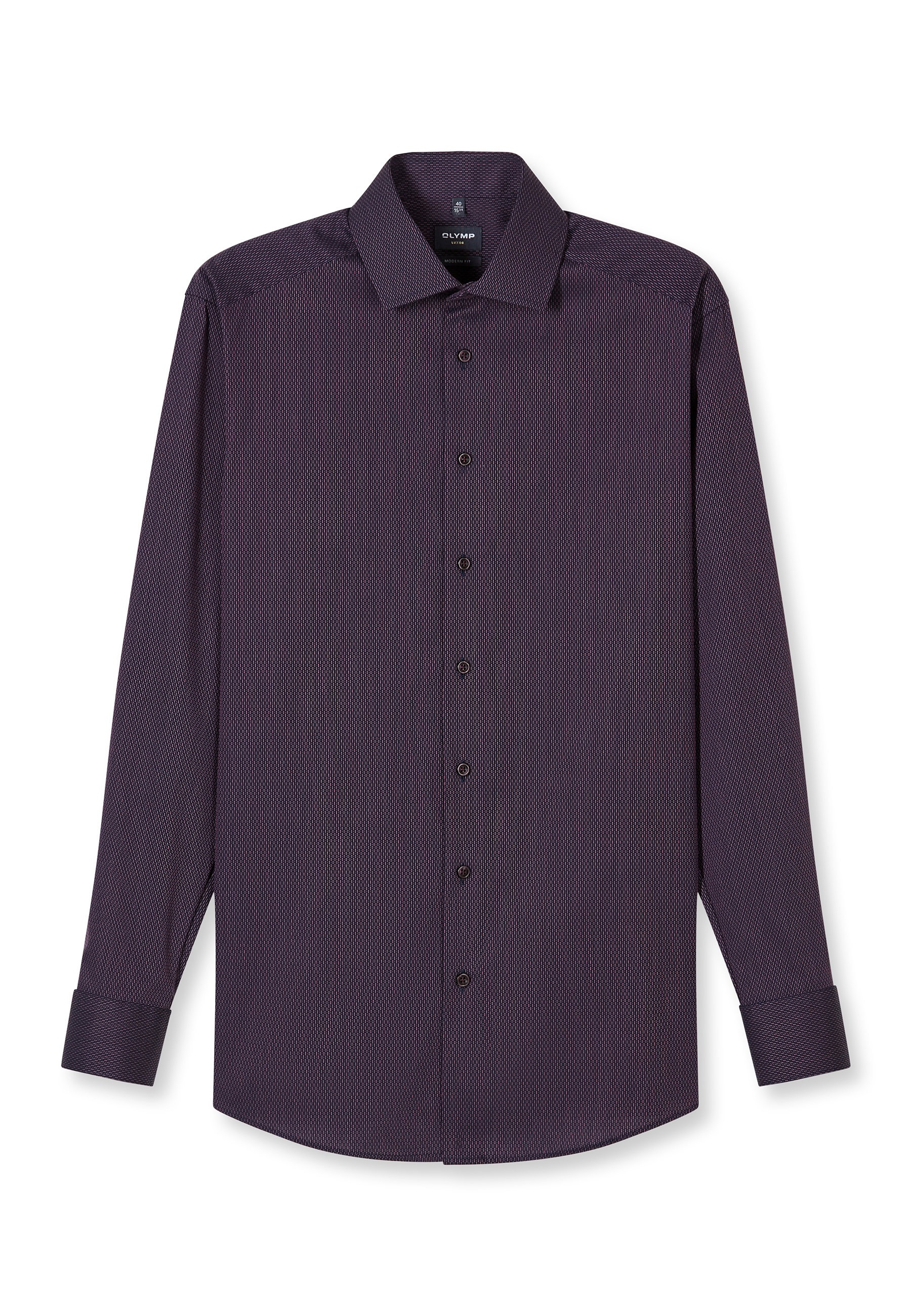 Businesshemd OLYMP "OLYMP Luxor, modern fit, Global Kent", Herren, Gr. 38, Normaler Arm, mauve, 100% Baumwolle, Hemden