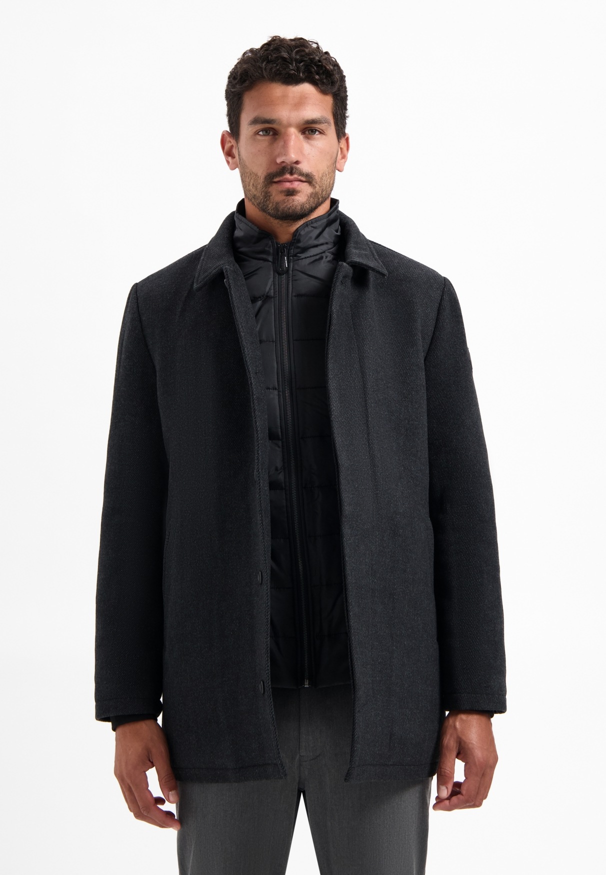 NO EXCESS Parka "No Excess Wollmantel mit doppeltem Verschluss" günstig online kaufen