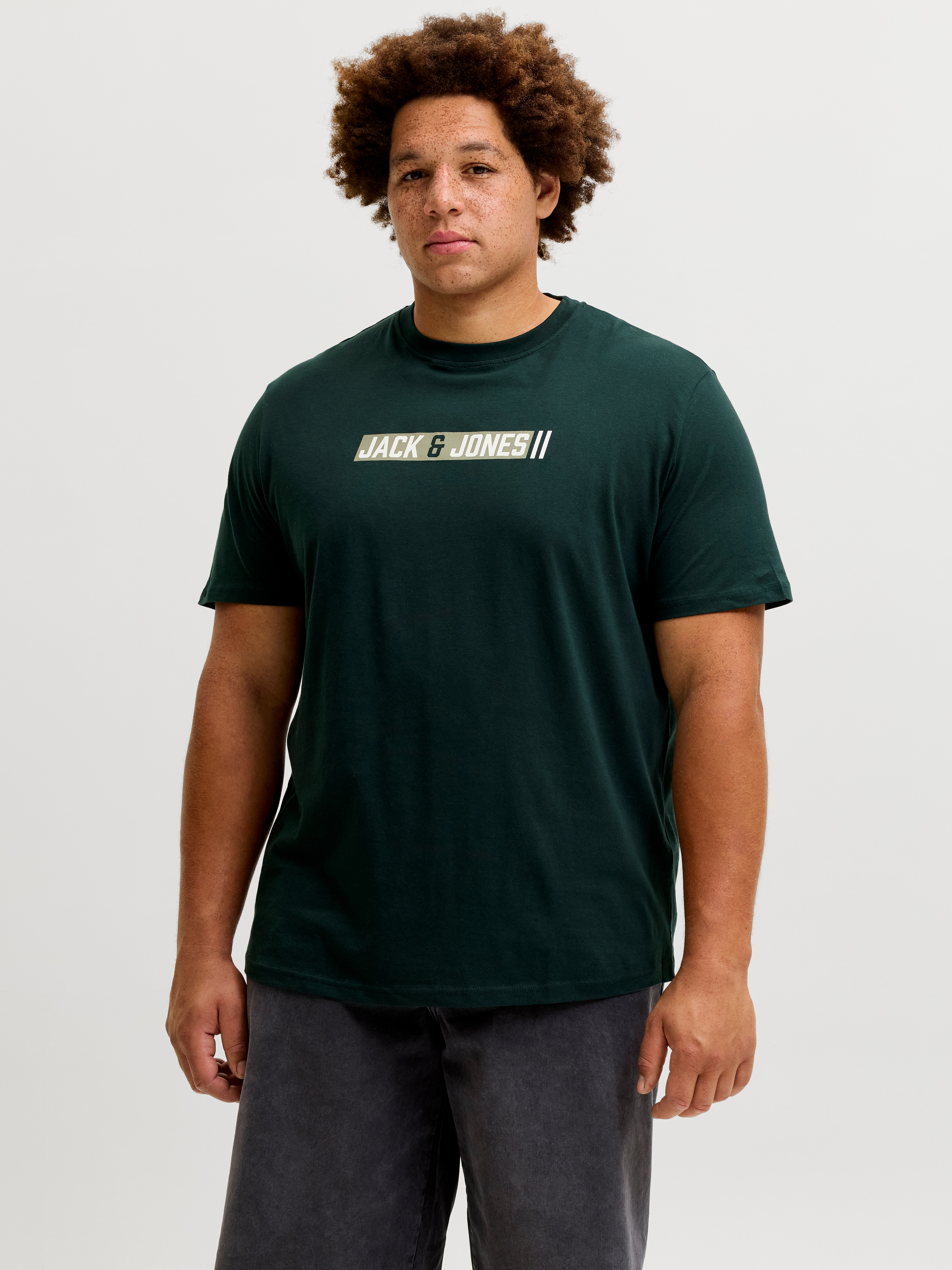 Jack & Jones PlusSize Rundhalsshirt "JJMUNK TEE SS CREW NECK SN PLS" Baumwolle, normal geschnitten