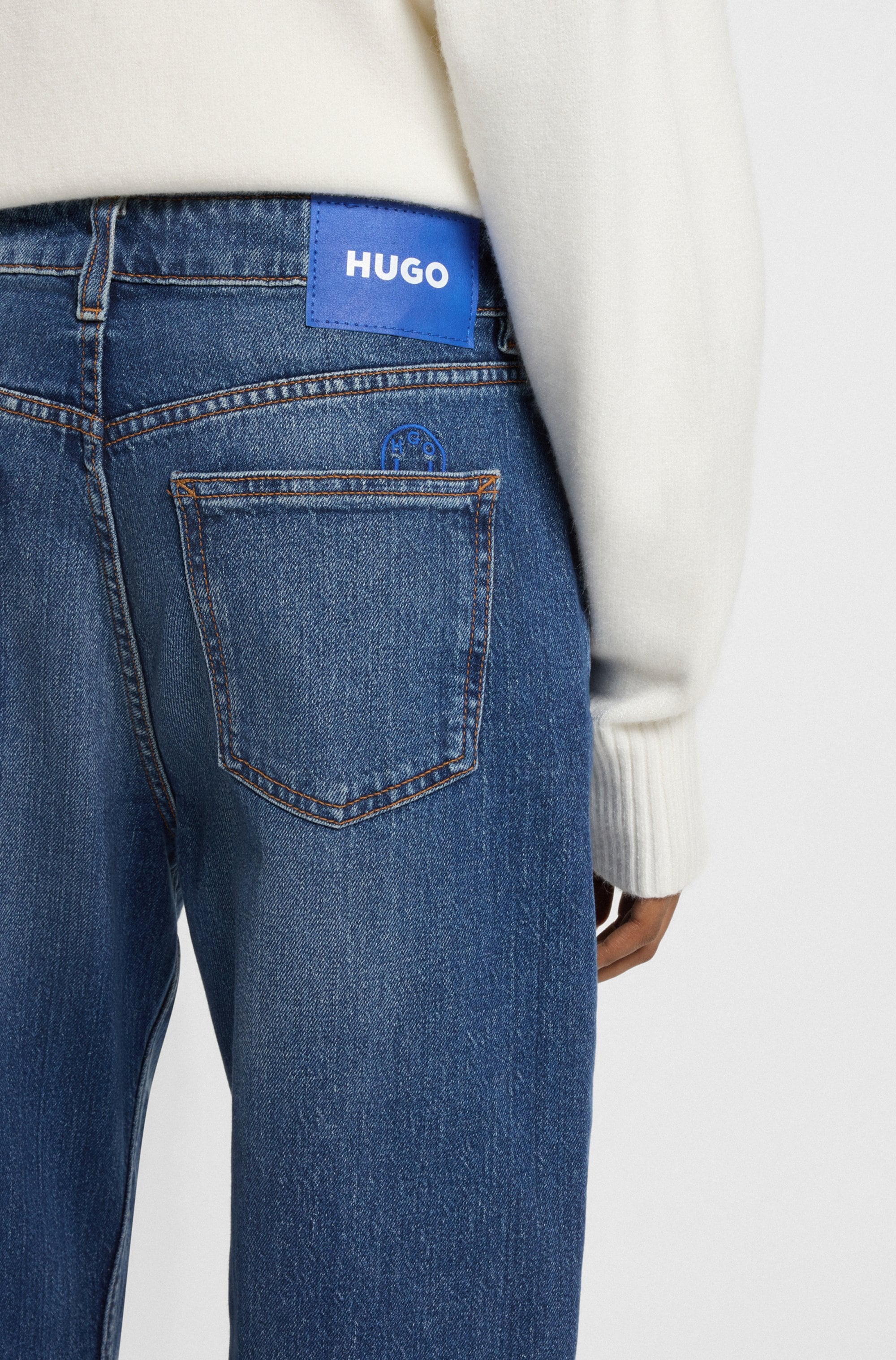 HUGO Blue Straight-Jeans »Elyah«, Straight Fit Jeans mit hoher Leibhöhe, Tall Länge 36