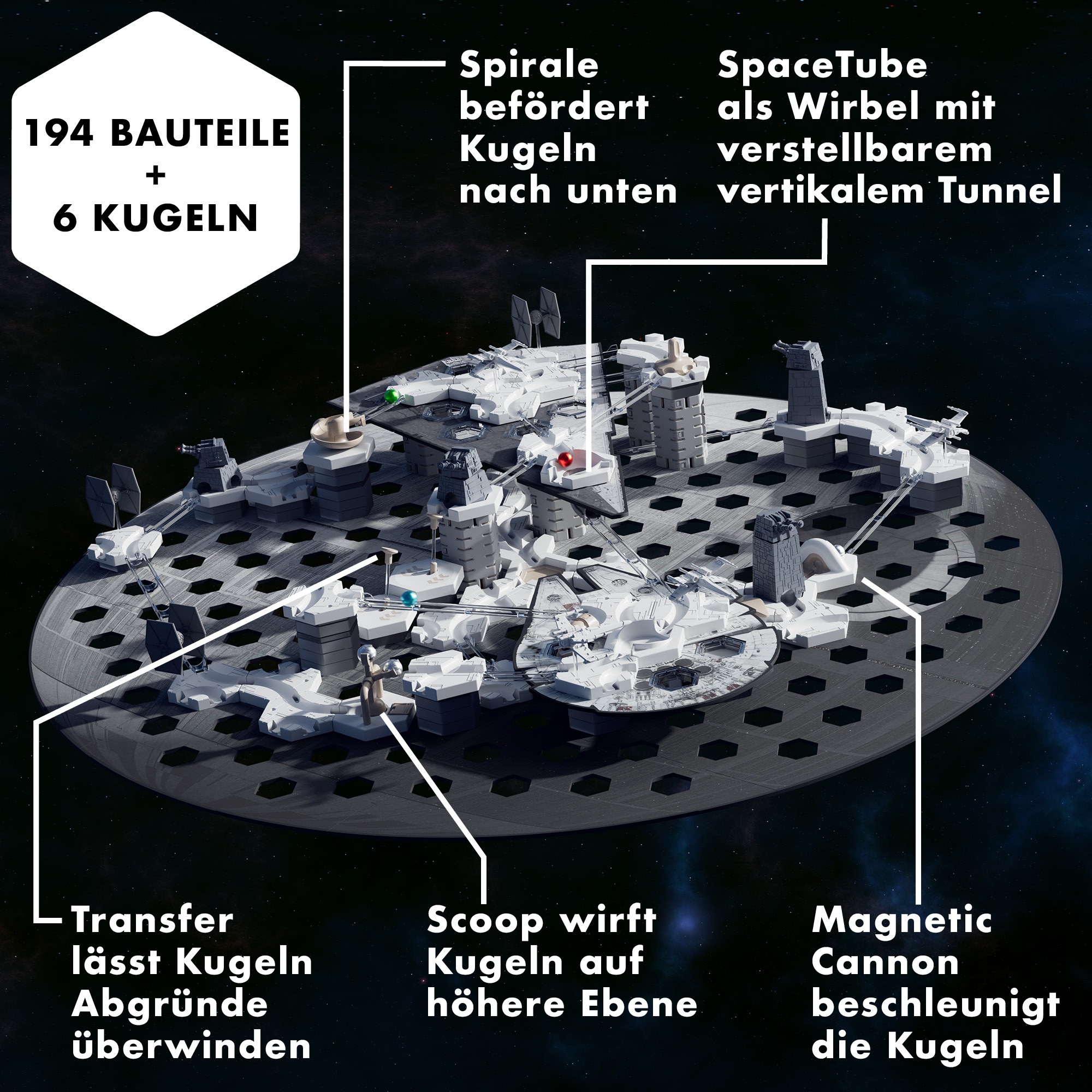 Ravensburger Kugelbahn-Bausatz »GraviTrax Star Wars Action-Set Deathstar« Made in Europe