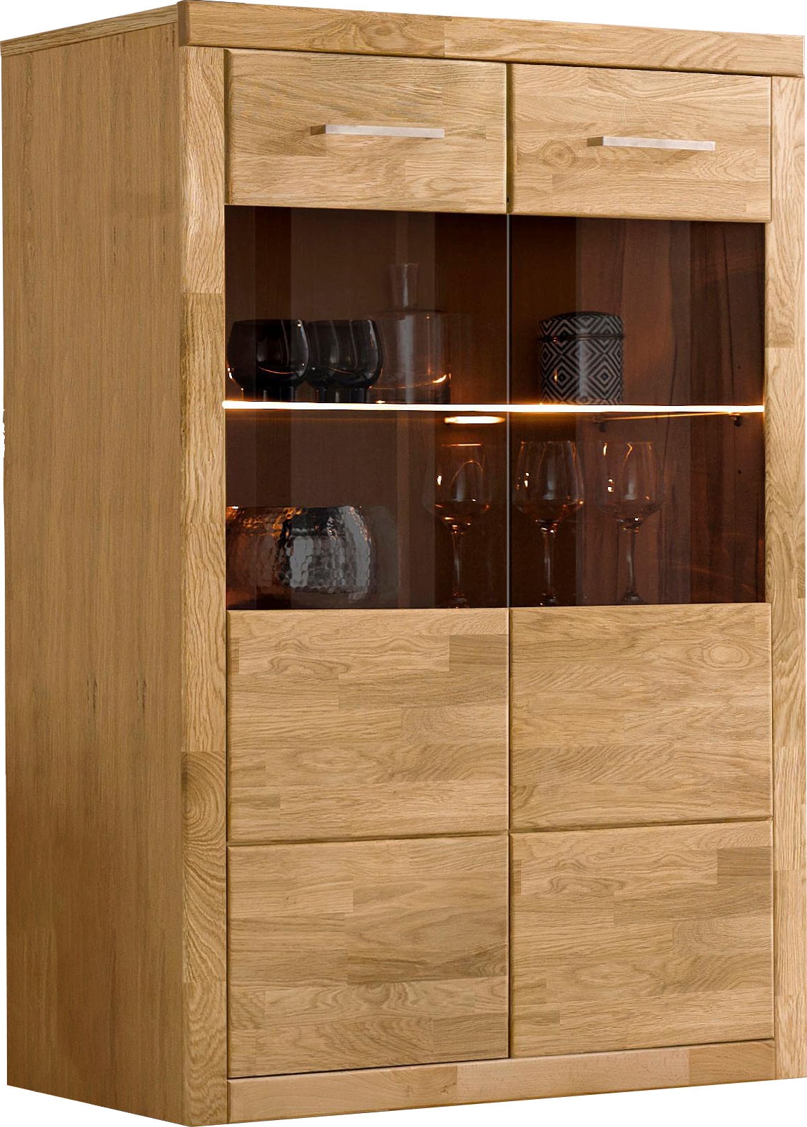 Home affaire Stauraumvitrine "Ribe,125cm hoch,112cm breit,4 breite Fächer", günstig online kaufen
