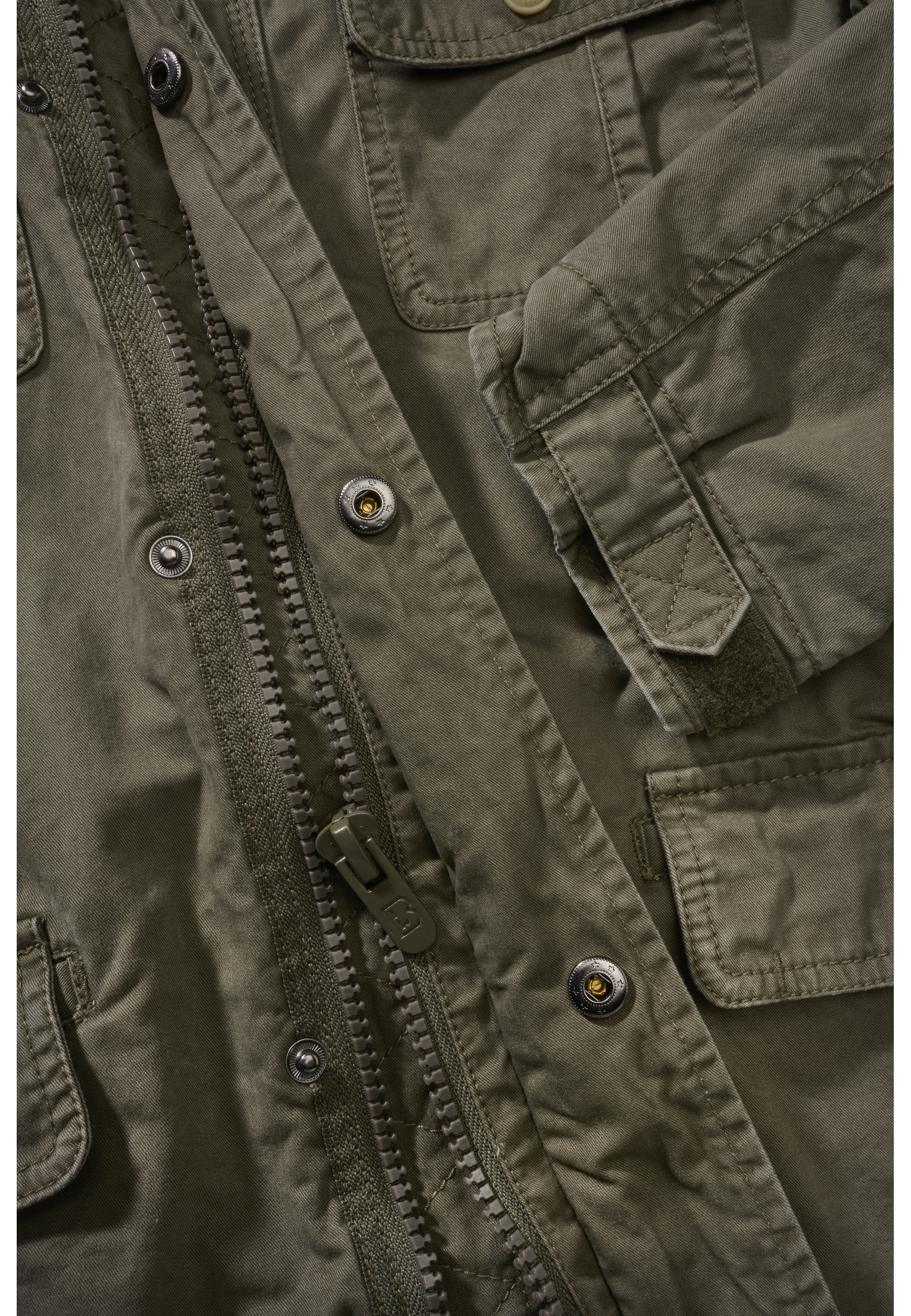 Allwetterjacke BRANDIT "Brandit Herren Kids Britannia Jacket", Herren, Gr. 158/164, olive, 100% Baumwolle, unifarben, normal, amerikanischer Ausschnitt, Jacken 2