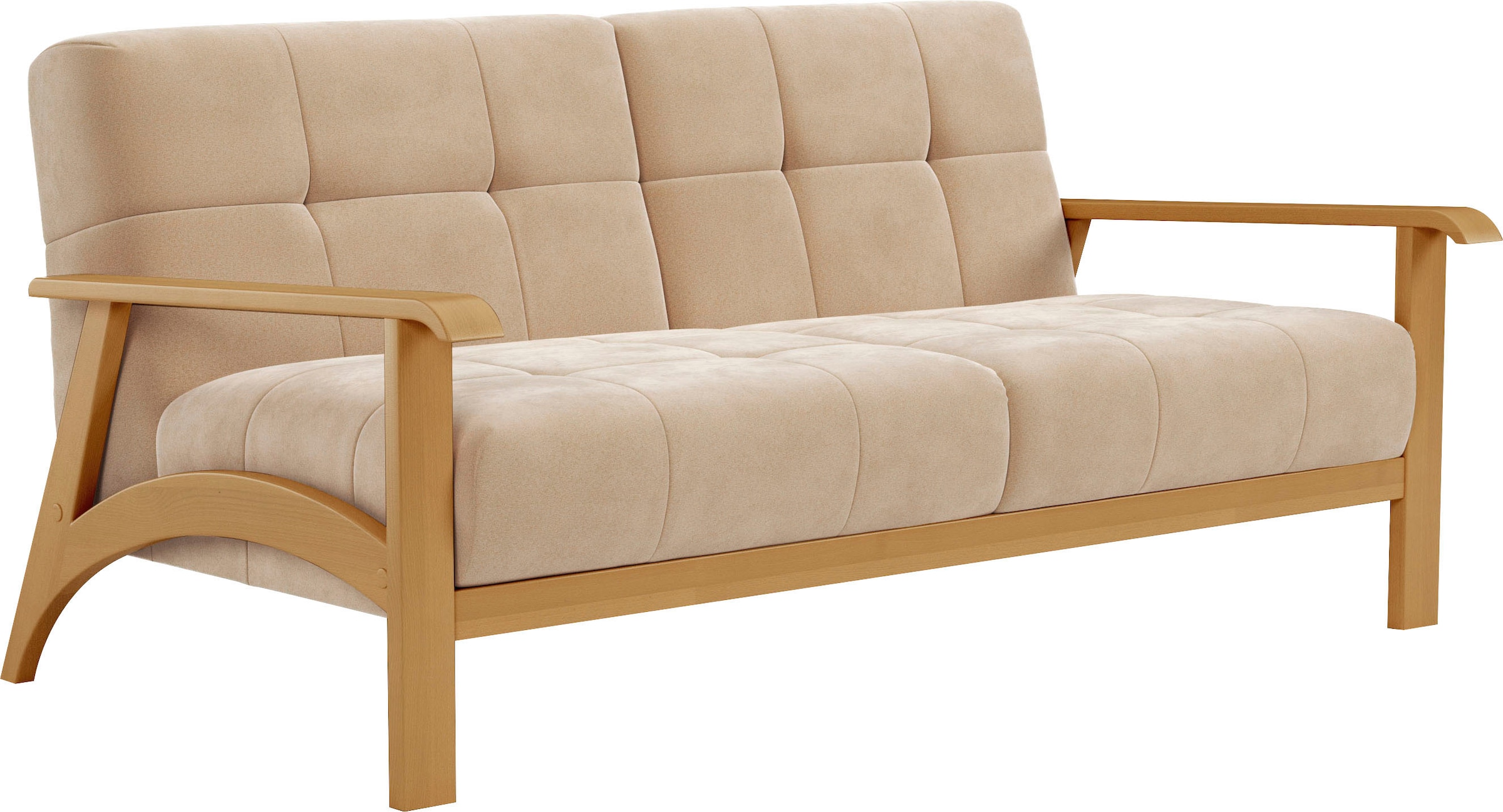 sit&more 2,5-Sitzer »Billund«, Armlehnen aus eichefarbigem Buchenholz, verschiedene Bezüge und Farben