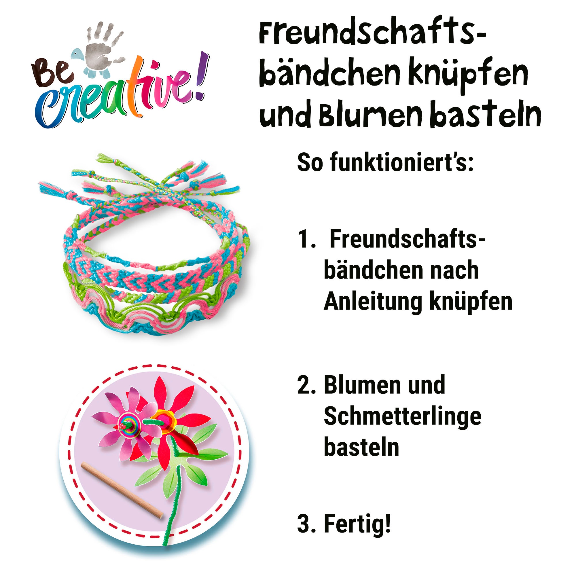 Ravensburger Kreativset »BeCreative Mini - Freundschaftsbändchen & Blumen«, Made in Europe