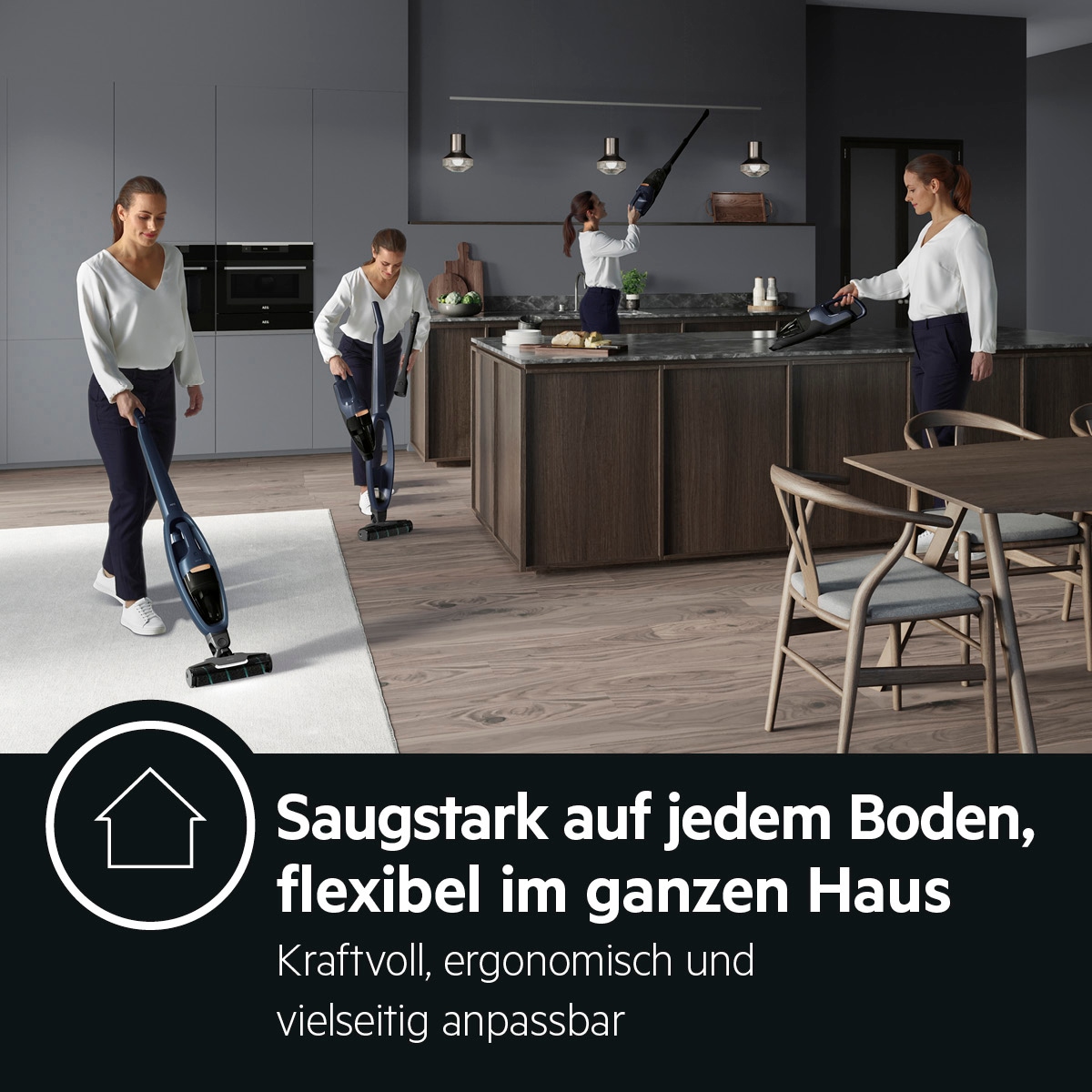 AEG Akku-Stielstaubsauger »QX7-1-P5IB«, 2in1 Design, Mit Power-Softrolle