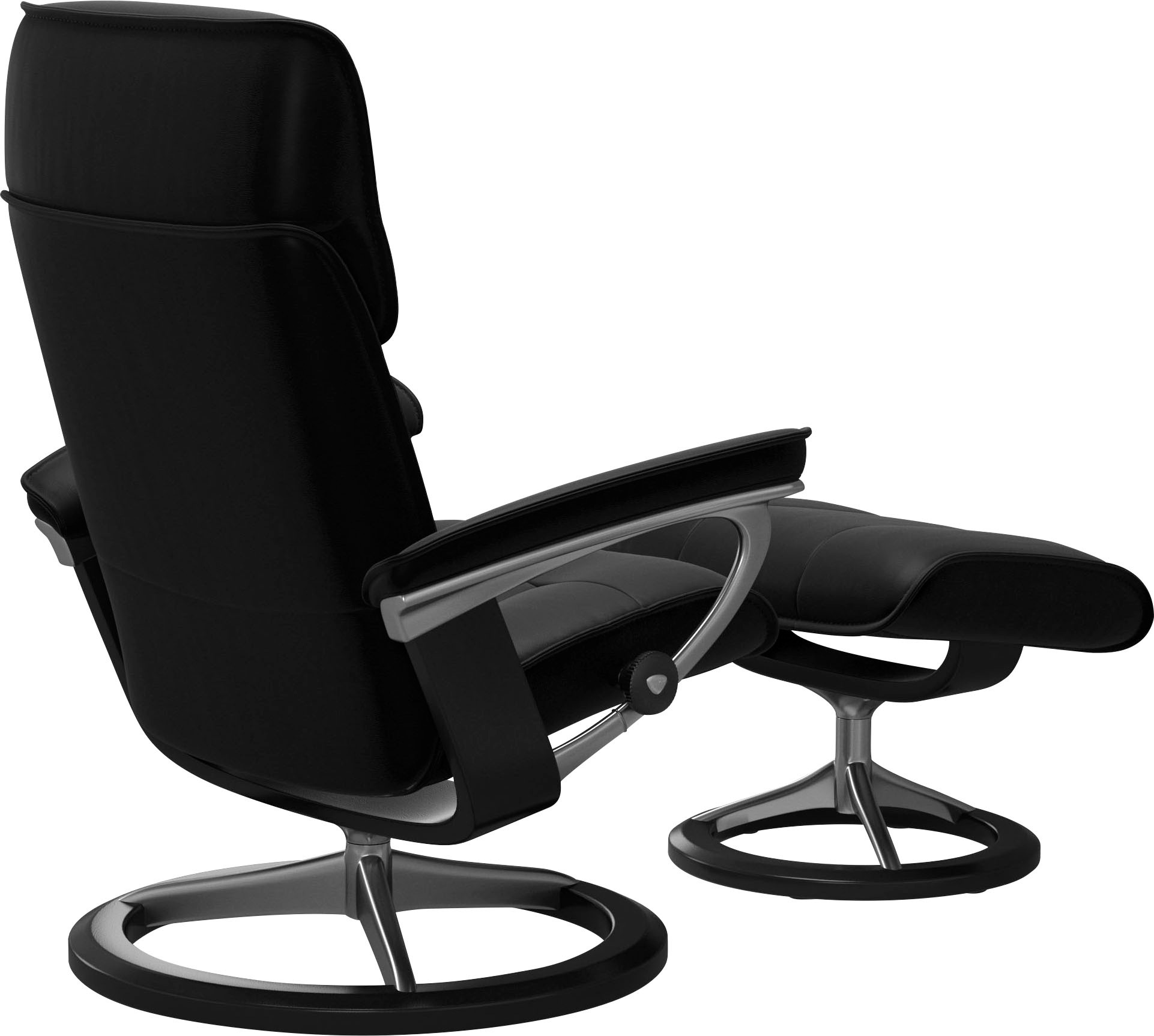 Stressless® Relaxsessel »Admiral«, (Set, Relaxsessel inkl. Hocker), mit Signature Base, Größe M & L, Gestell Schwarz