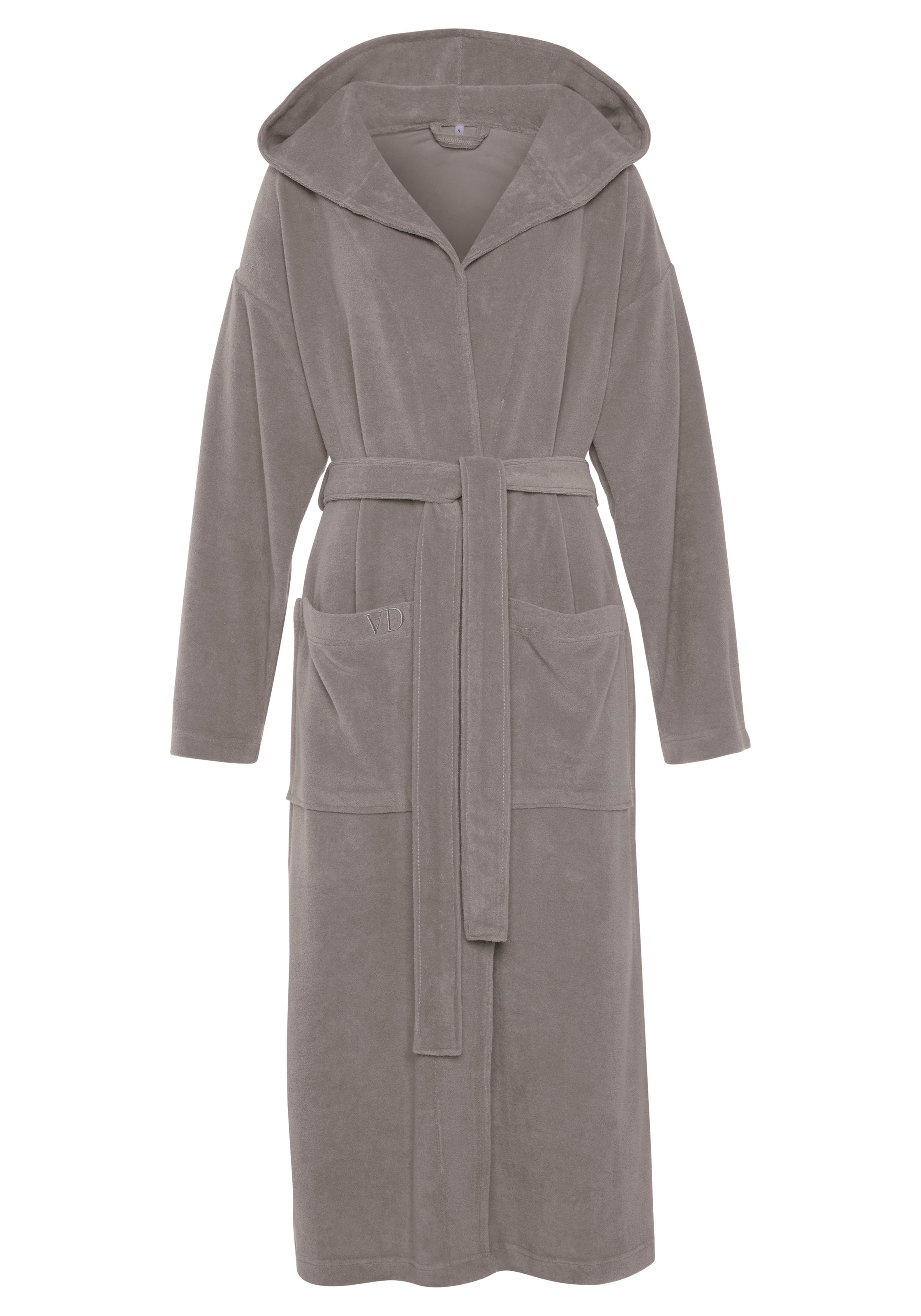 Vivance Dreams Bademantel, Langform, Baumwoll-Mix, Kapuze, Gürtel günstig online kaufen