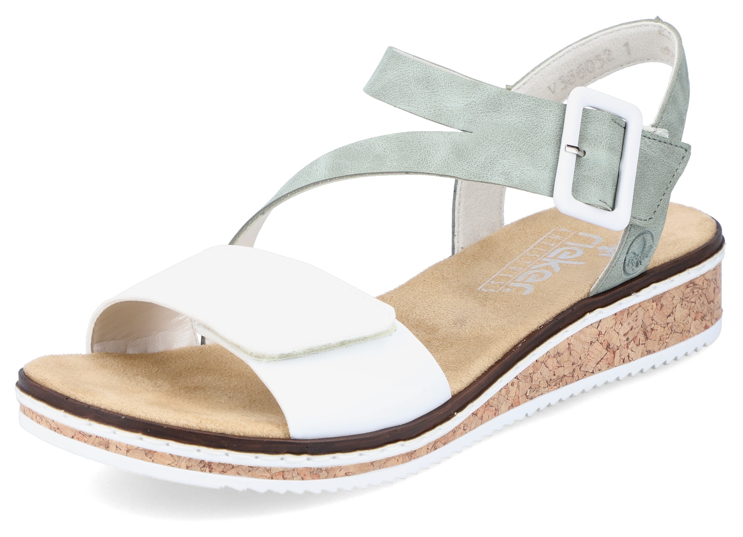 Rieker Sommerschuh, Sandalette, Keilabsatz, mit asymmetrischem Riemchen