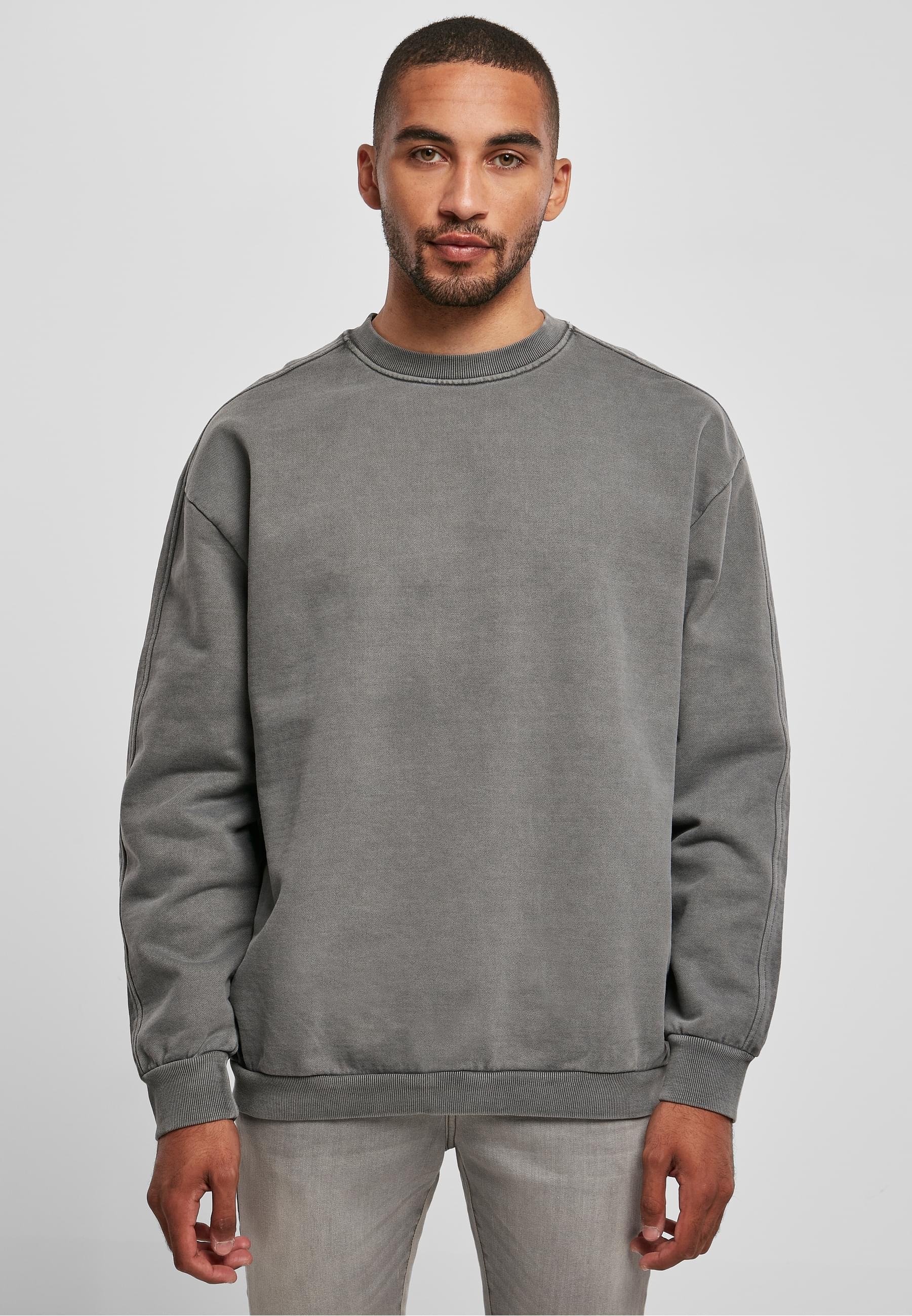 URBAN CLASSICS Rundhalspullover »Urban Classics Herren Heavy Terry Garment Dye Crew«