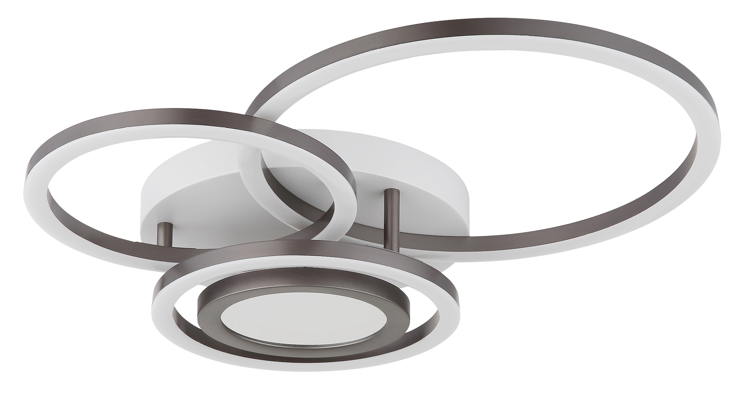 GLOBO LIGHTING Deckenleuchte »RANDELL« LED-Modul 1 Stk. Warmweiß Deckenleuchte Weiß/Kaffee, Opal, 3D-Effekt, LED 40W