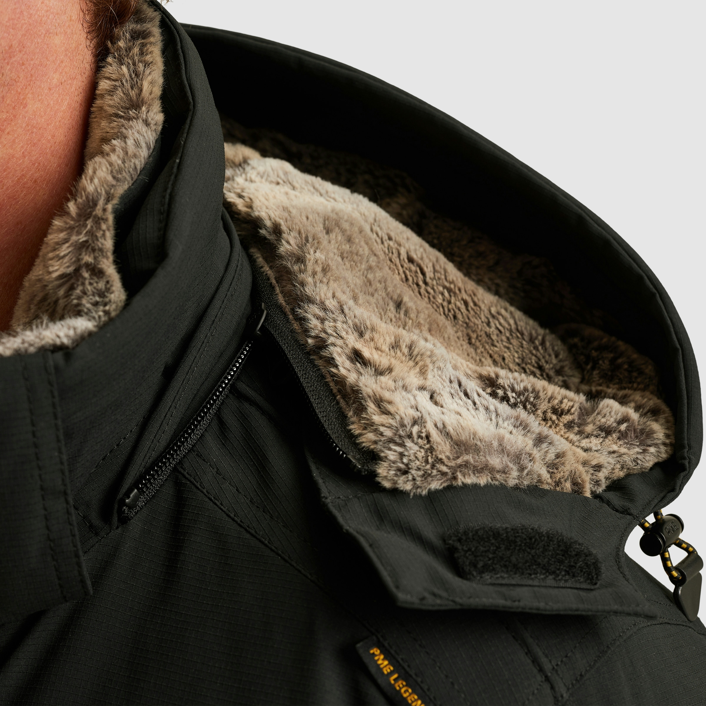 PME LEGEND Winterjacke mit Kapuze mit abnehmbarer Kapuze und verdecktem Reißverschluss